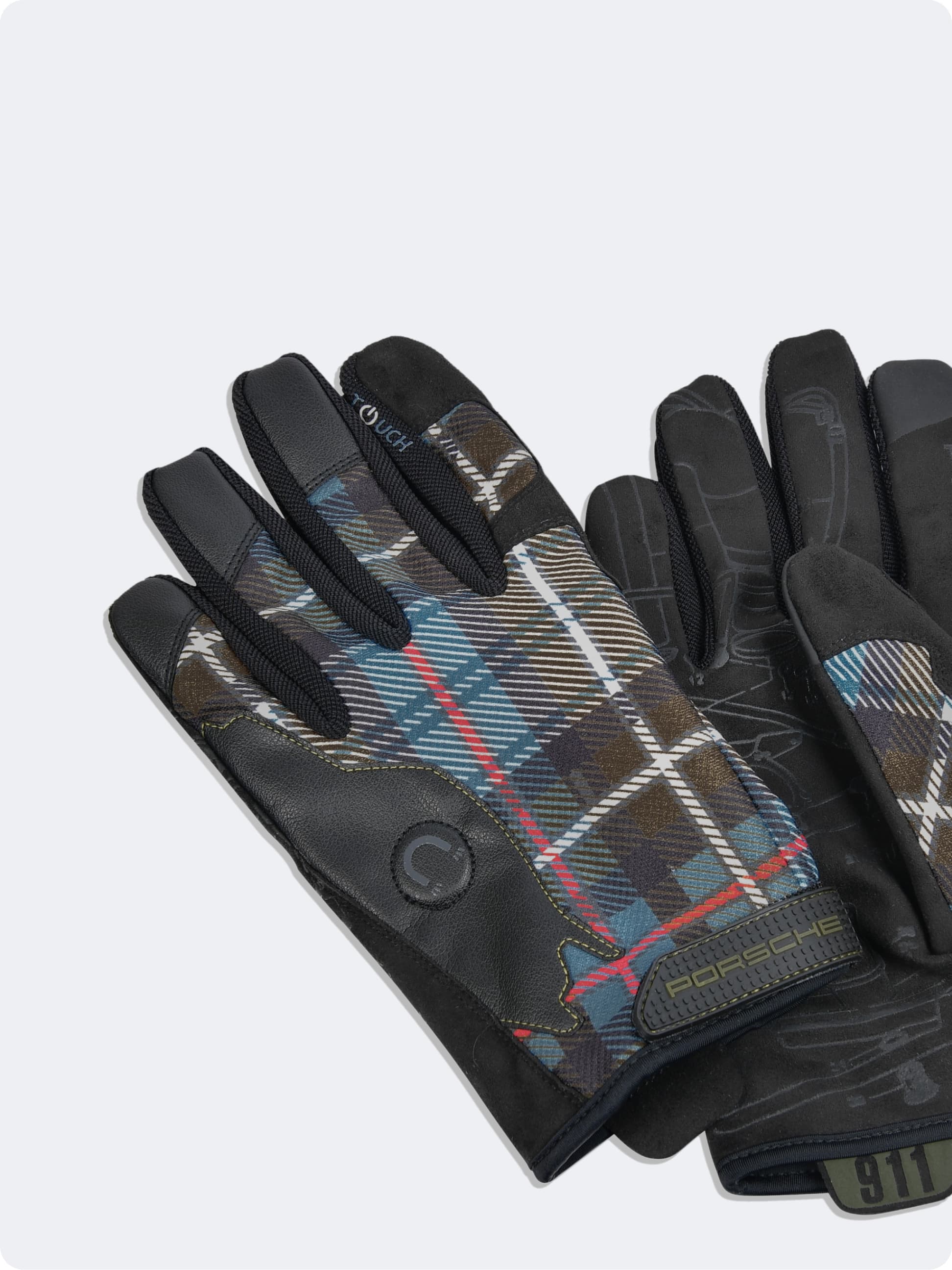 You can see Porsche classic gloves on a white background