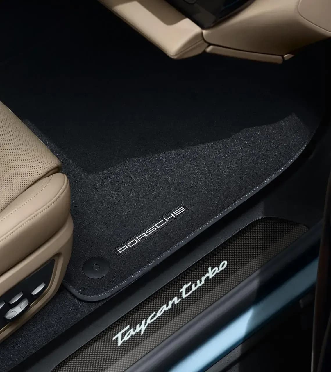 Porsche Taycan Floor Mats with Nubuk Surround  1