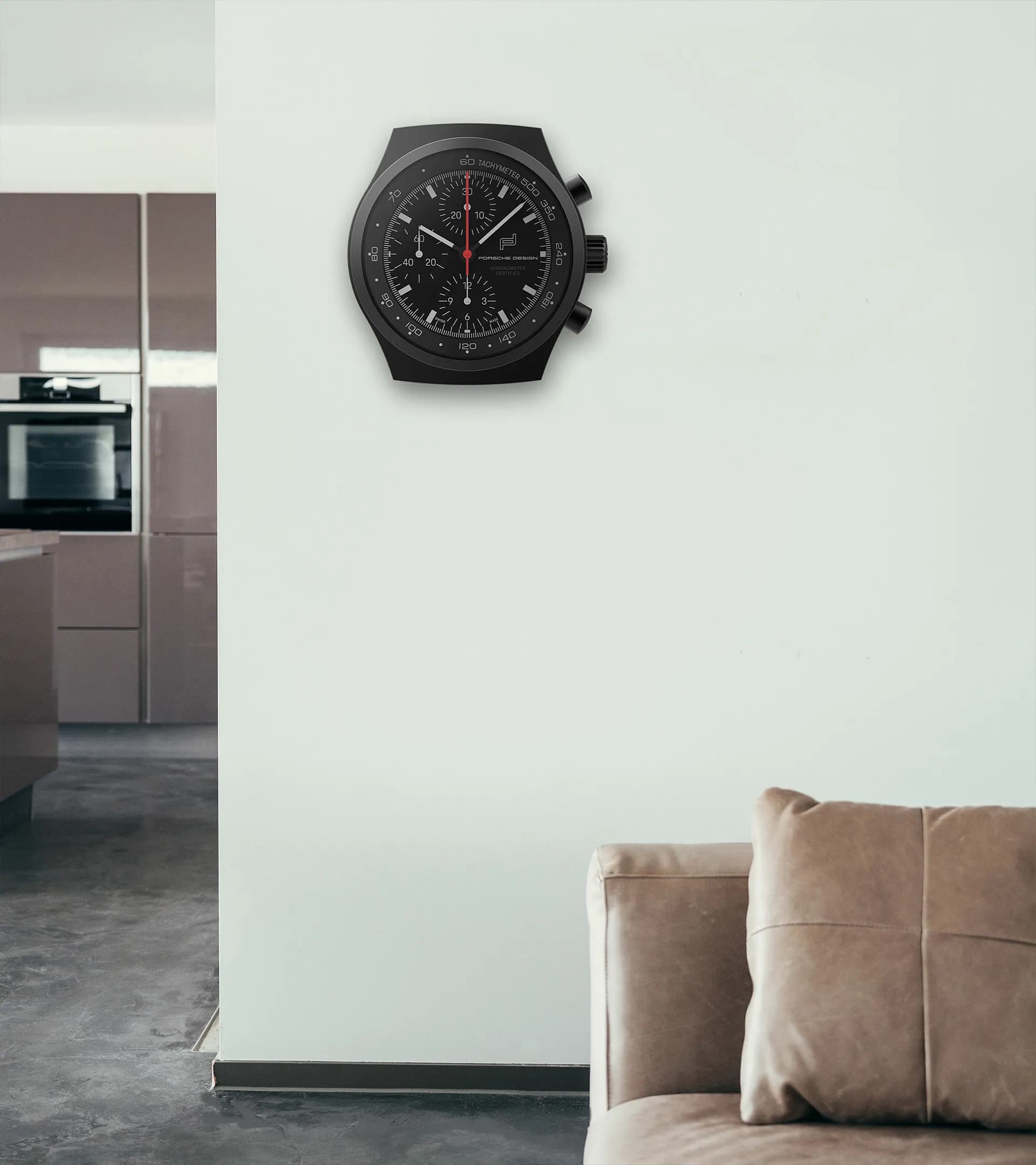 Chronograph 1 All Black Wall Clock 2