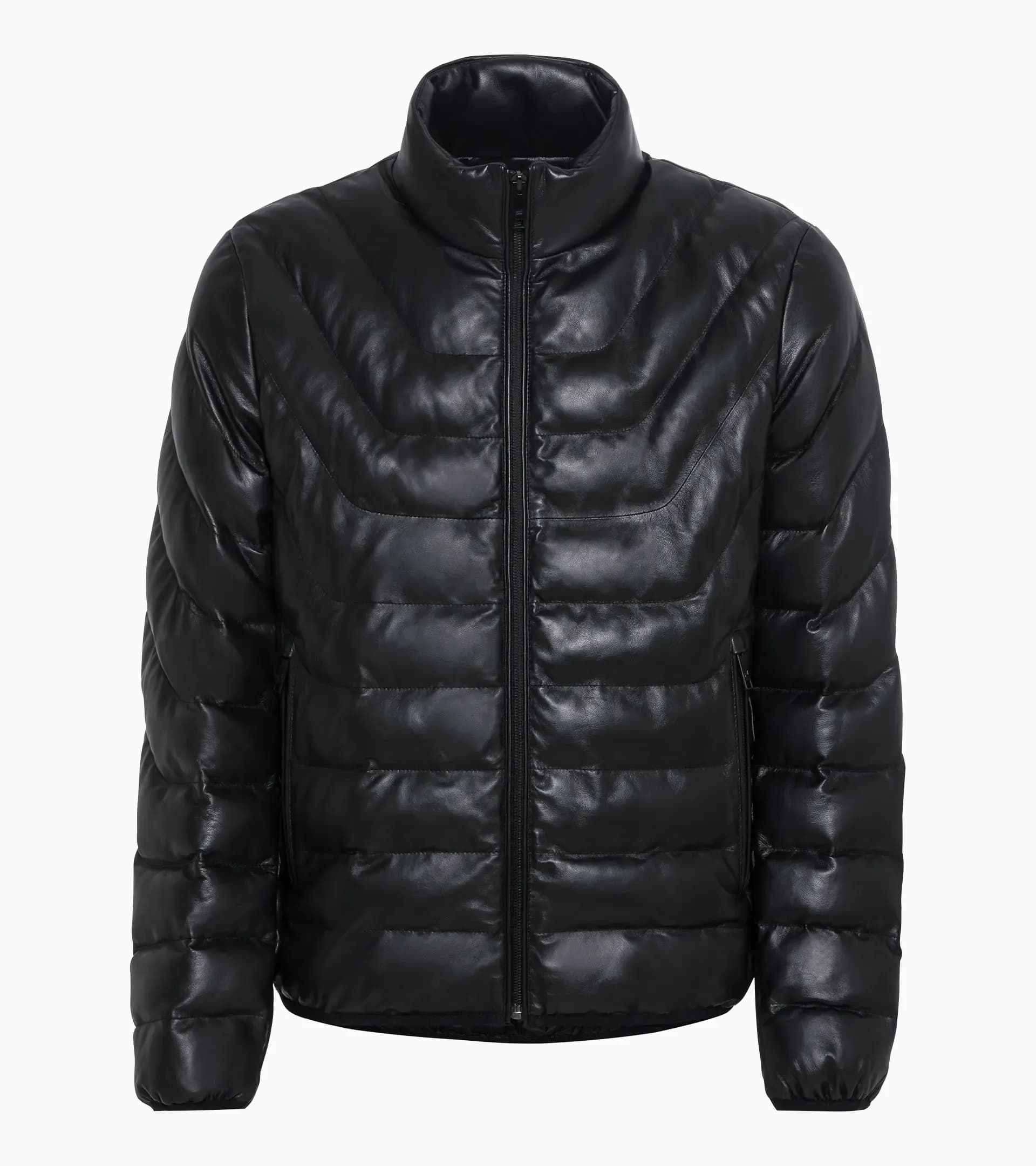 Athleisure padded leather jacket  1