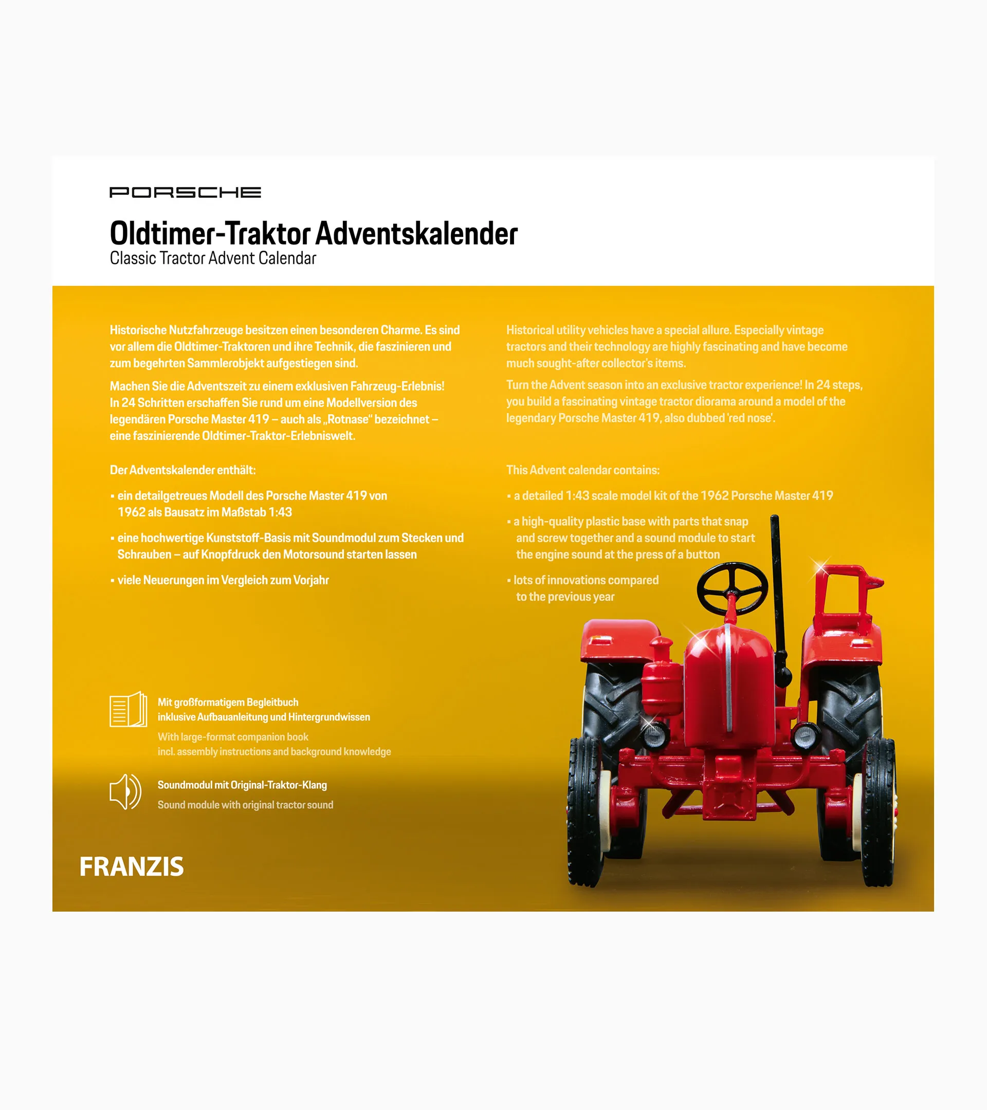 Porsche Oldtimer Tractor advent calendar 5