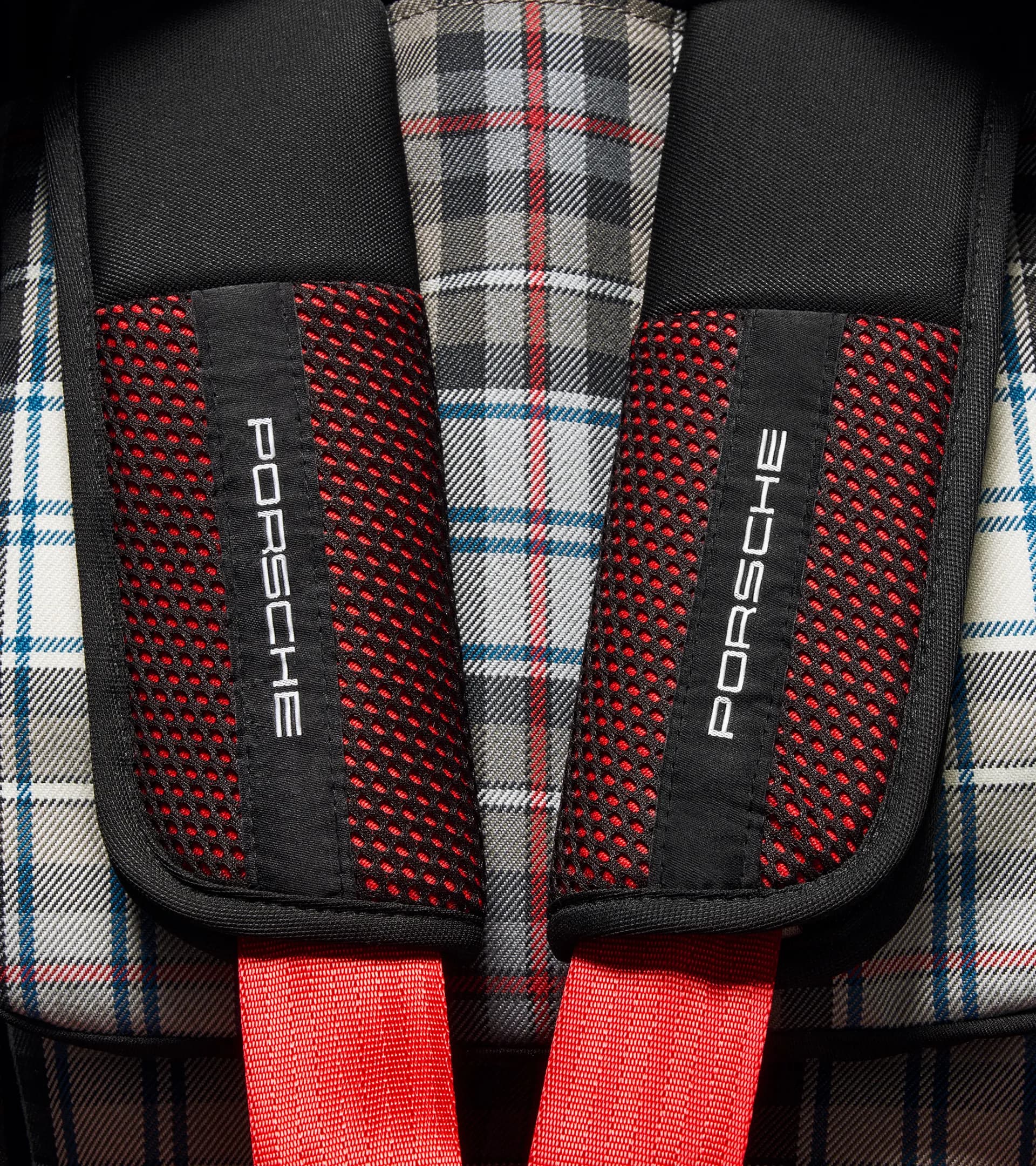 Child seat cover in Turbo 50 tartan cloth design Porsche Kid Seat i-Size  2