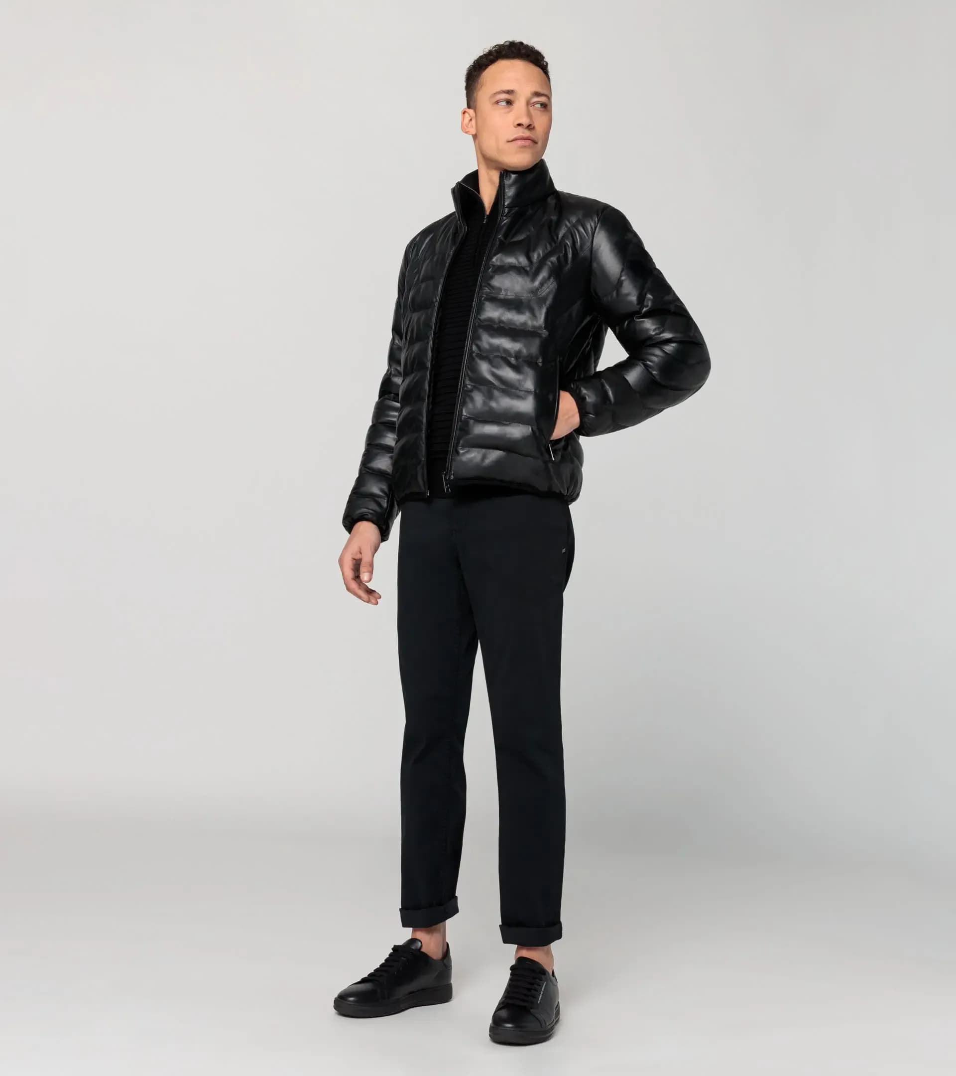 Athleisure padded leather jacket  6