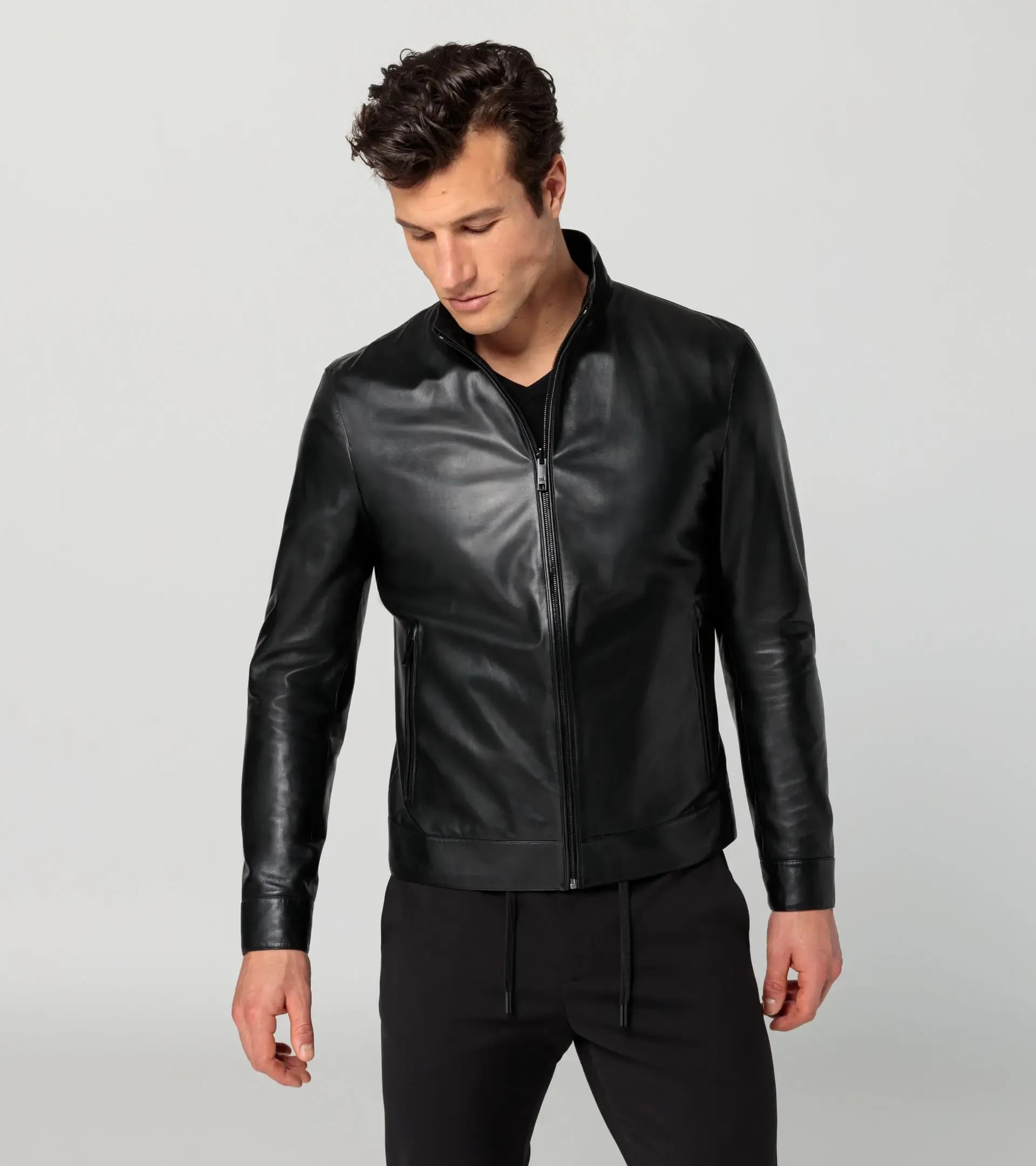 Athleisure reverse leather jacket 7