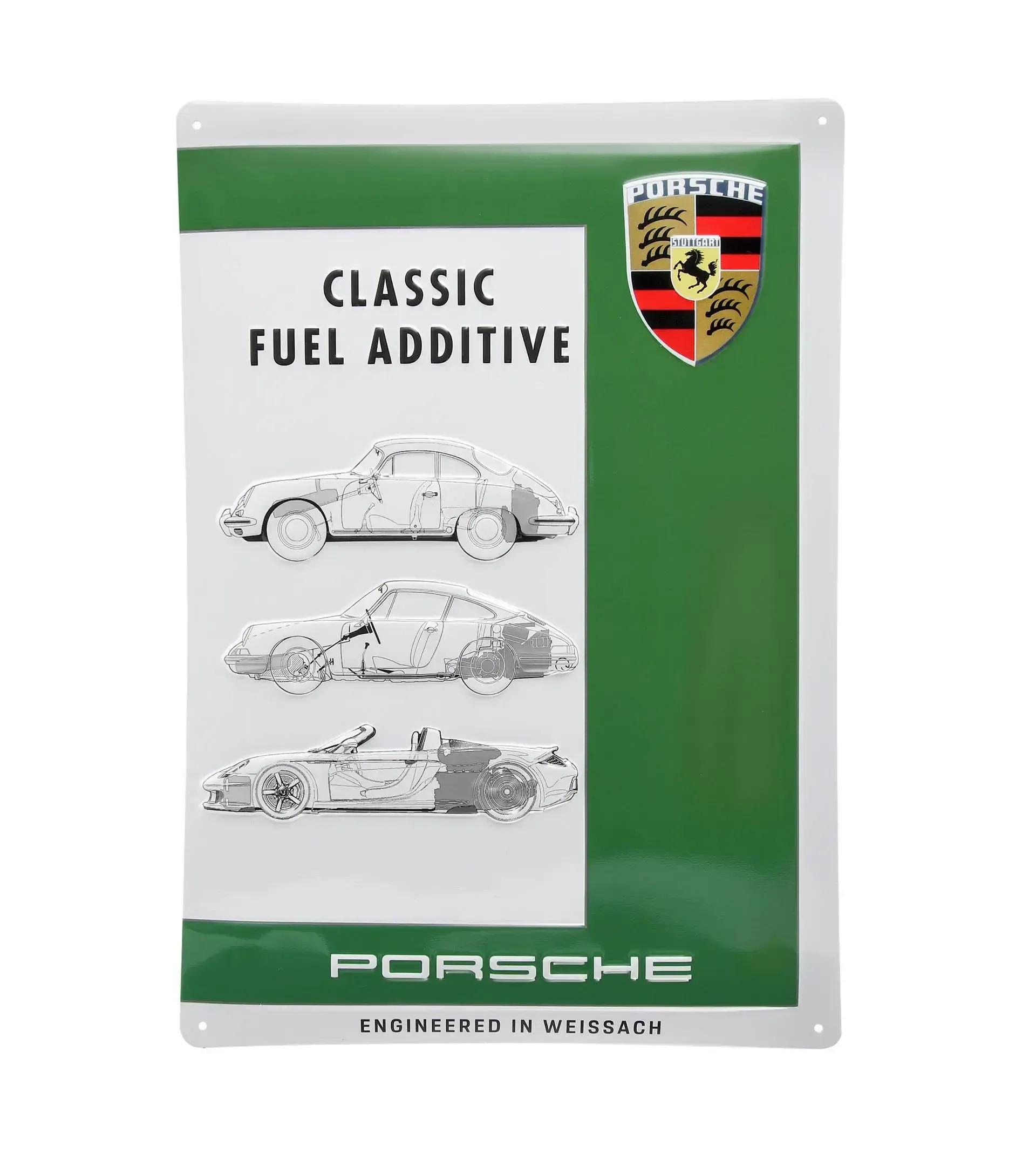 Plaque métallique Additif pour carburant Porsche Classic thumbnail 0