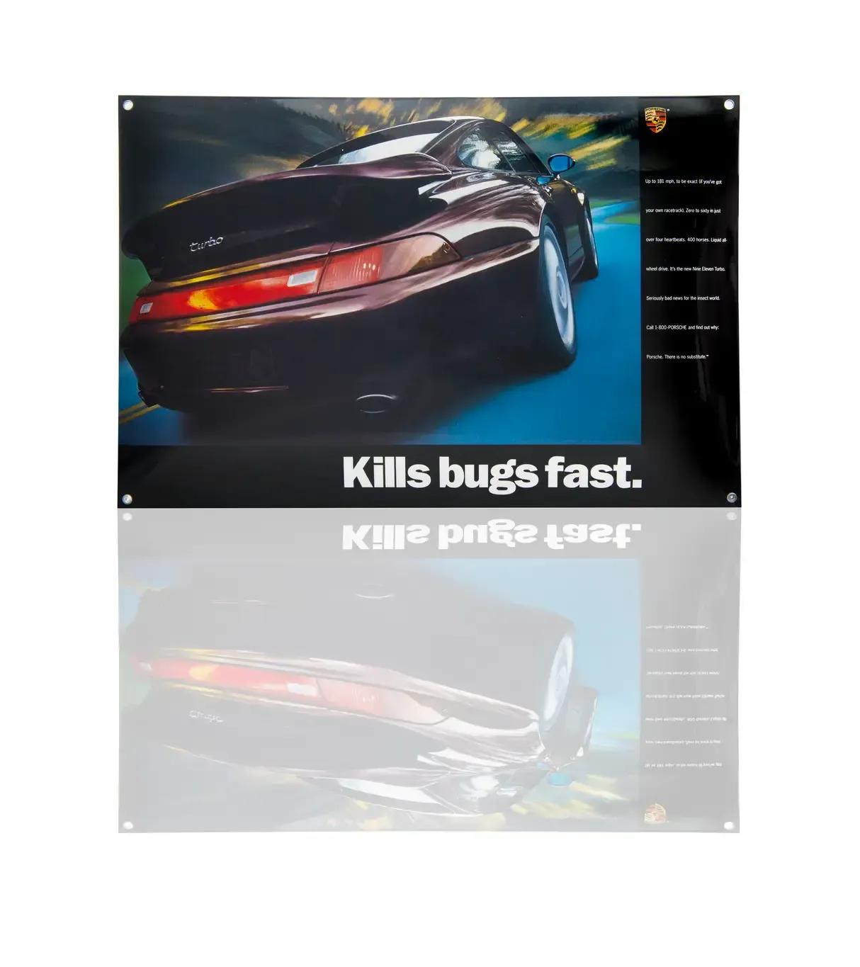 Targa smaltata Porsche Classic 993 Turbo "Kills bugs fast" (Uccide gli insetti velocemente) thumbnail 0