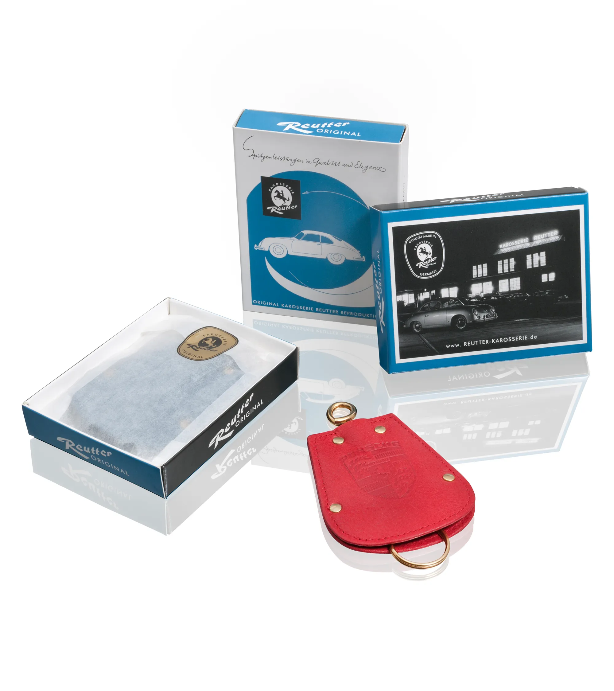 Black leather Reutter key case for Porsche 356  2