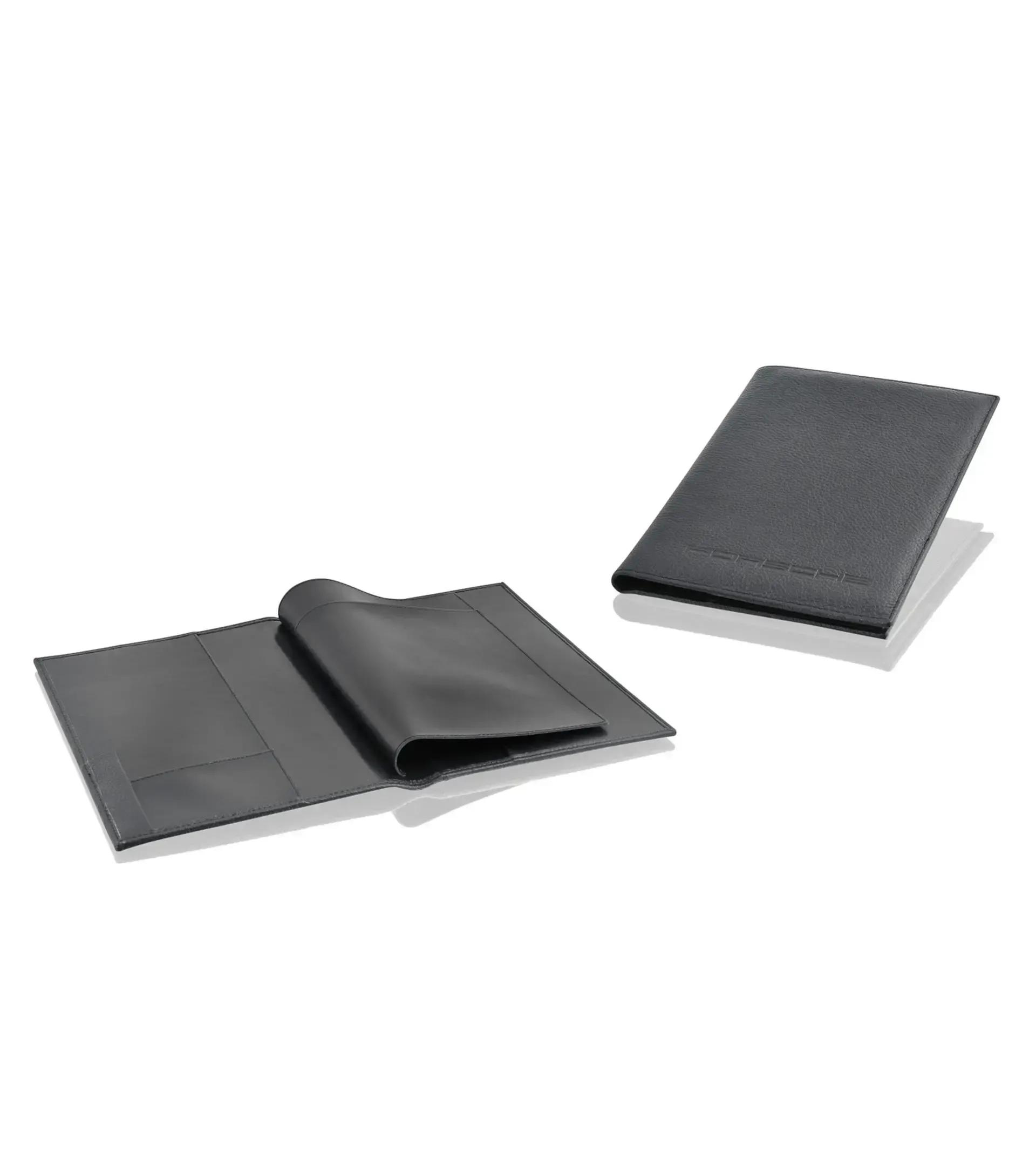 Black leather vehicle document folder for Porsche 911, 959, 944, 968 and 928 thumbnail 0