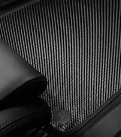 Carbon floor mats with leather edging - Cayenne (E3) thumbnail 0