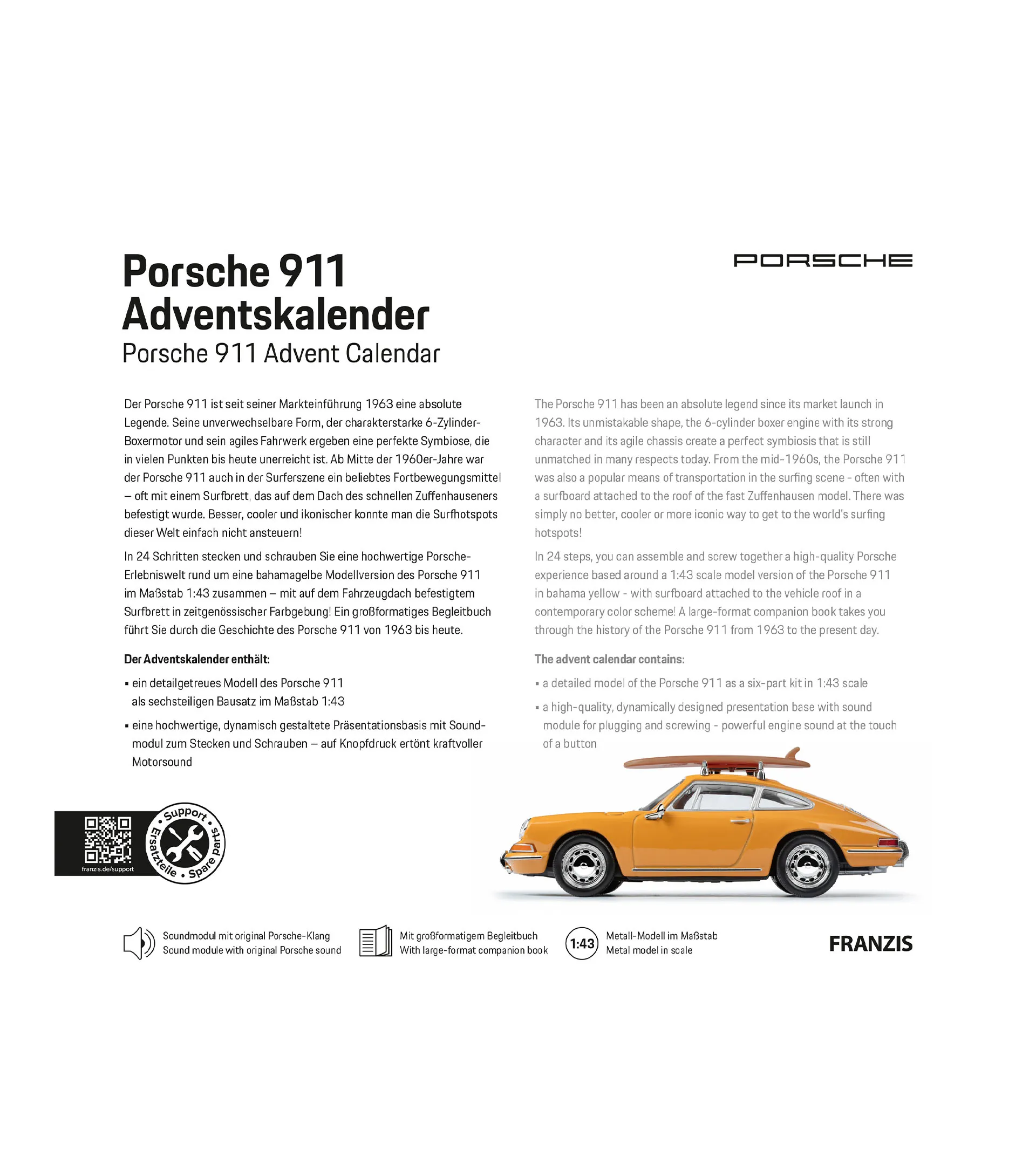Porsche 911 with Surfboard Advent Calendar  2
