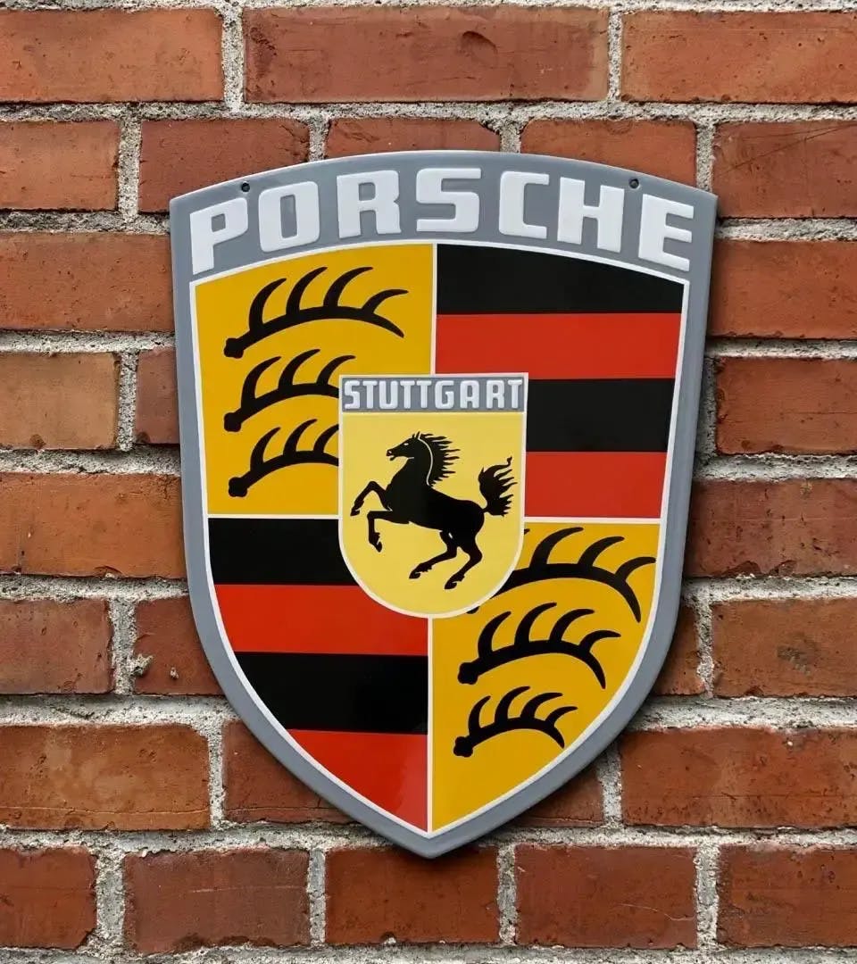 Emaljeskilt - Porsche-våbenskjold 4