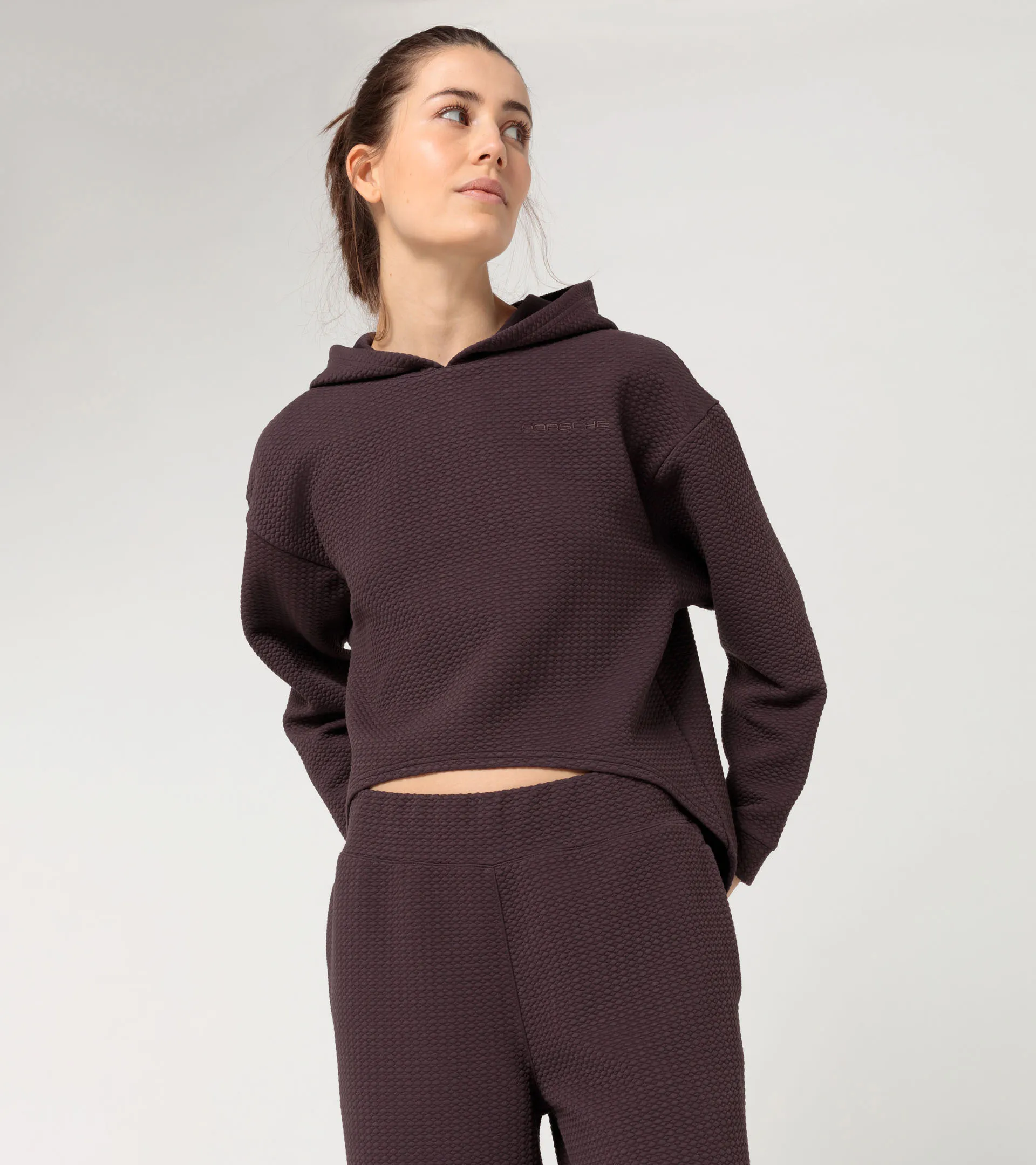 Felpa testurizzata con cappuccio, donna – Collezione Yoga Capsule 5