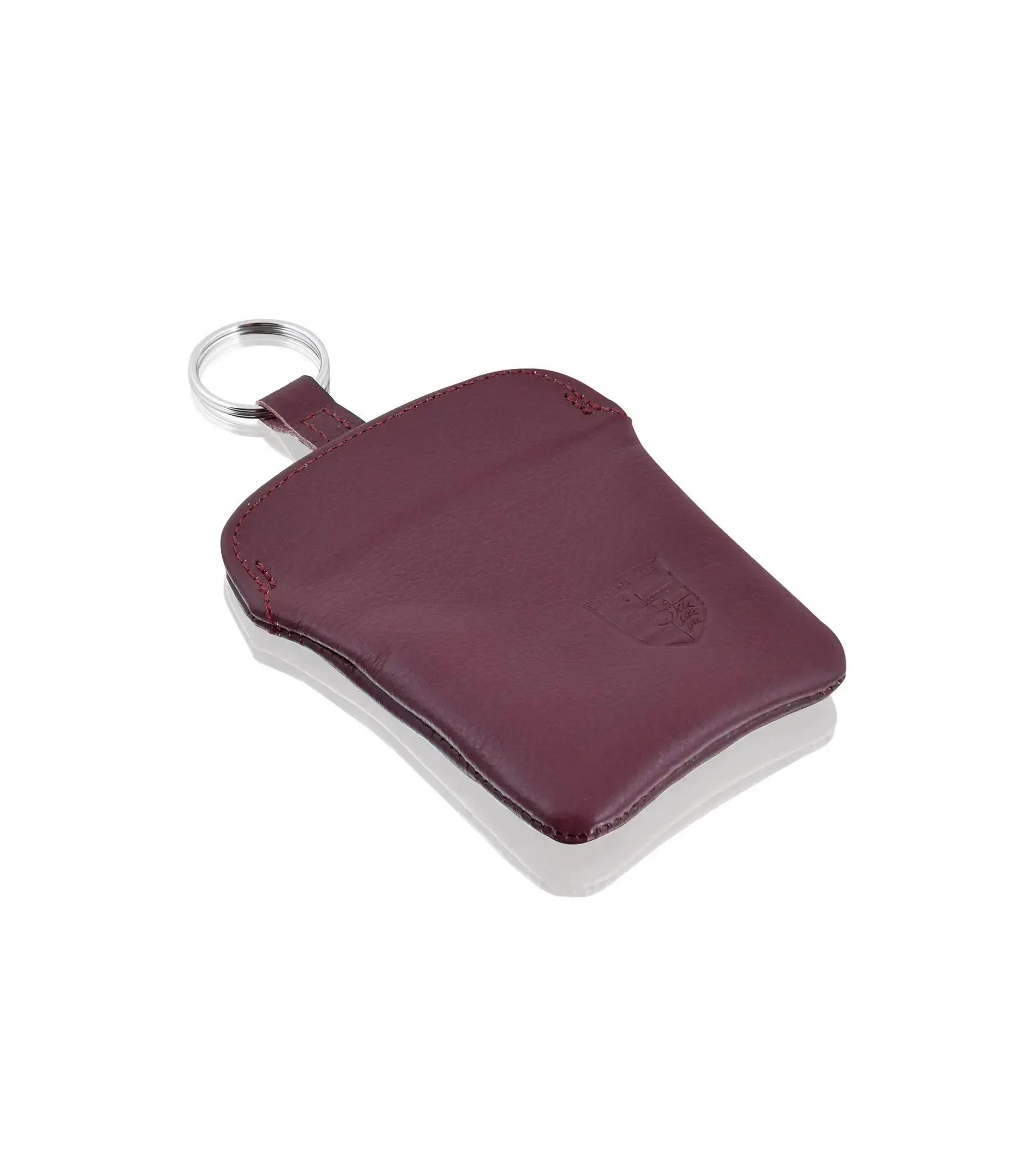 Leather key pouch in Burgundy thumbnail 0