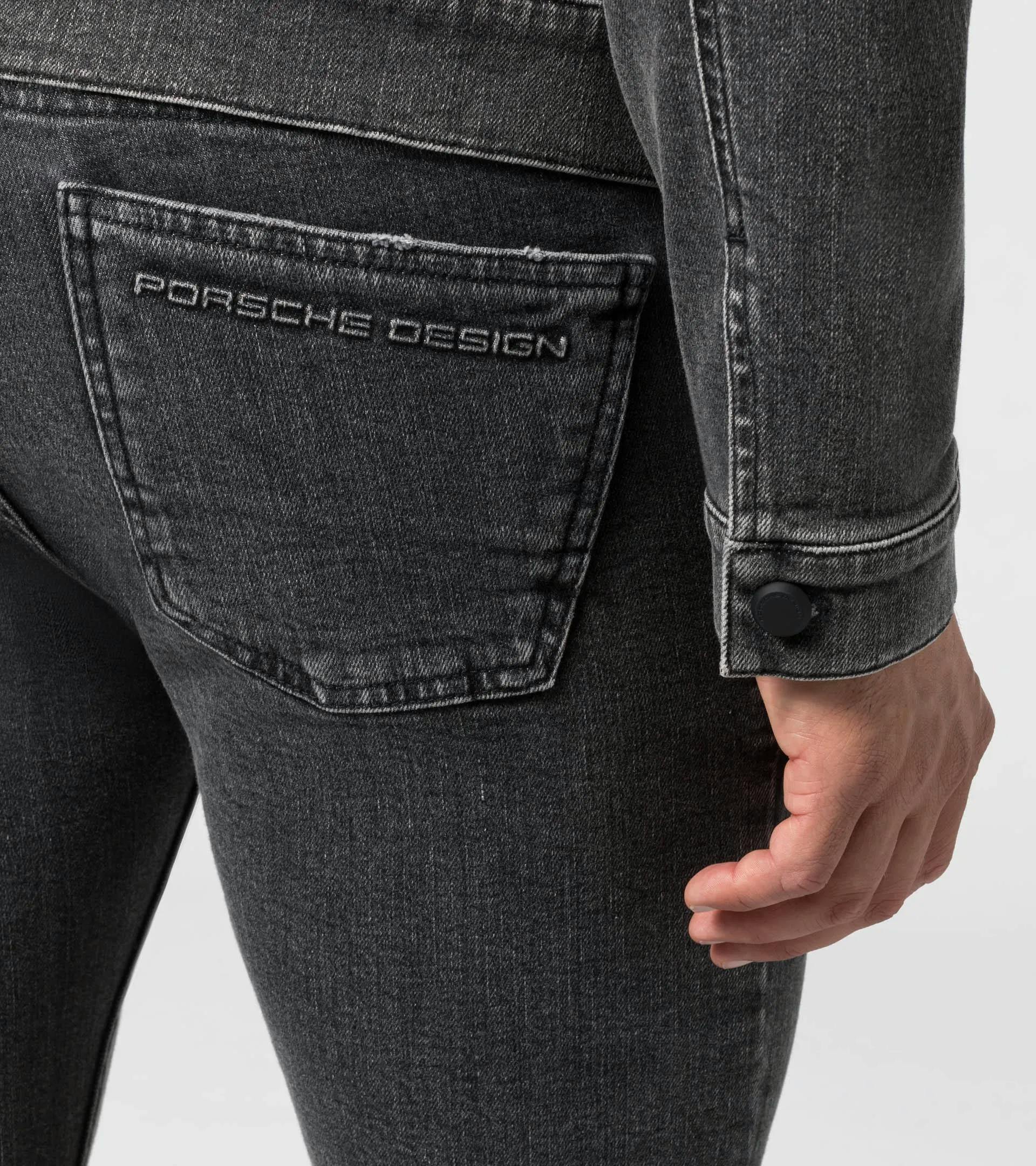 Grey Treated Denim Pantalons thumbnail 2