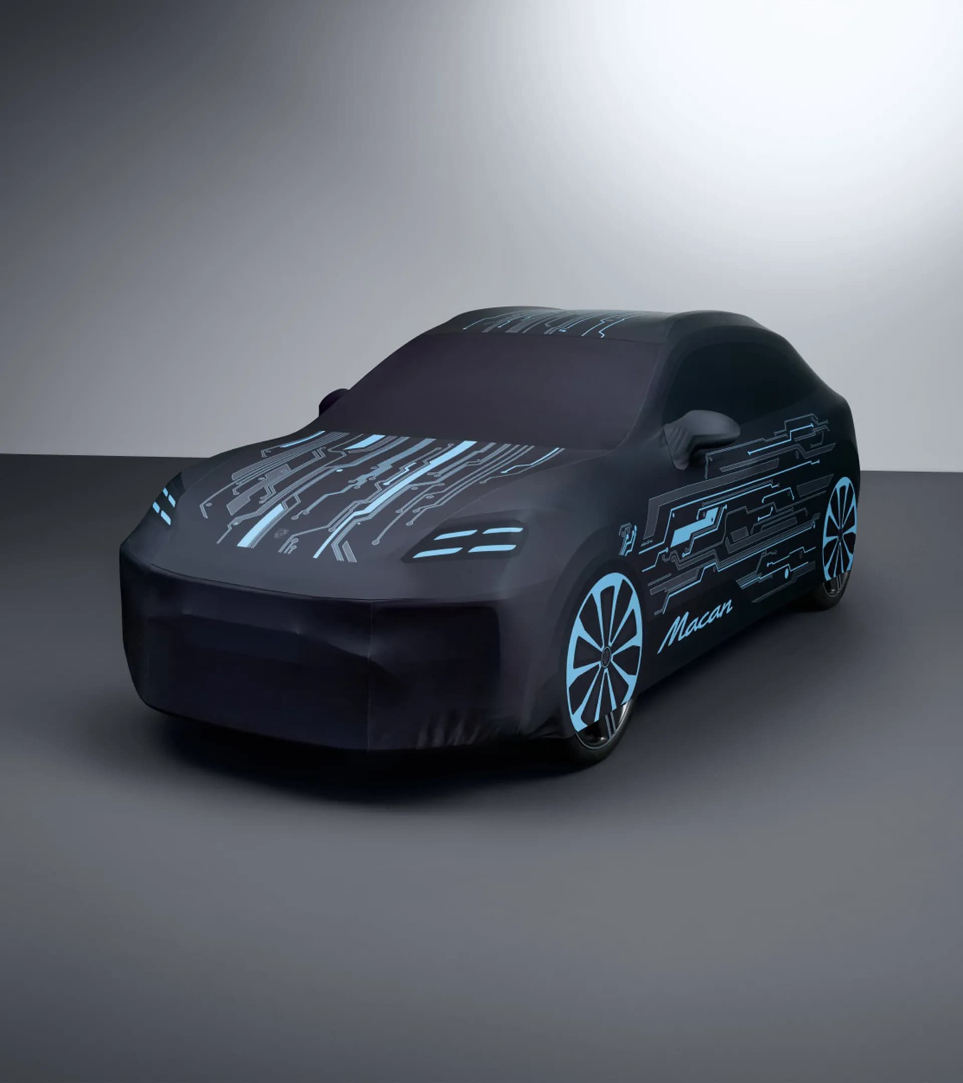 Indoor car cover with 'electric' design - Macan Electric 2