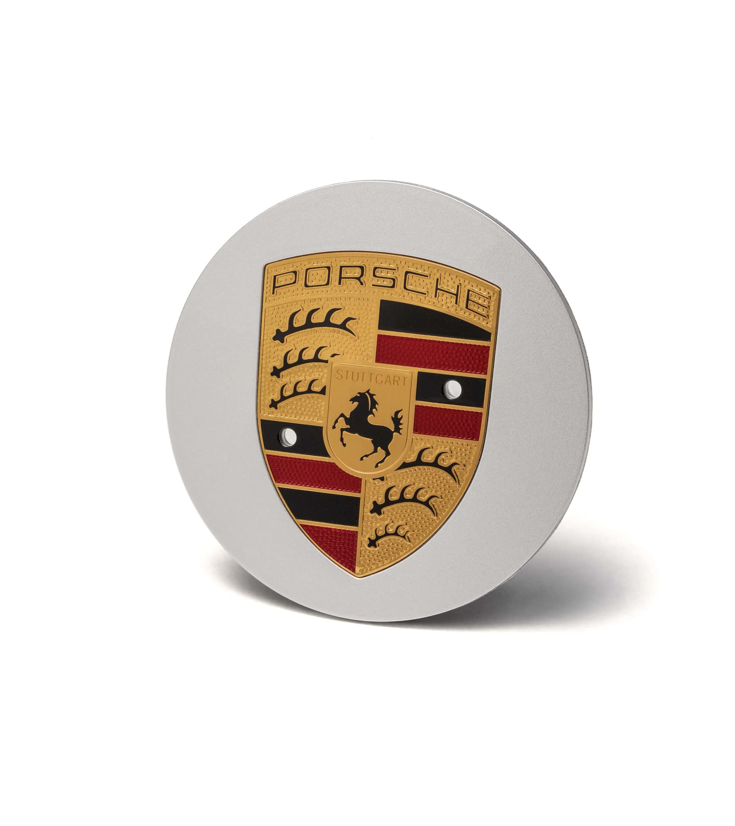 Porsche Wheel Hub Covers with Colored Porsche Crest 1