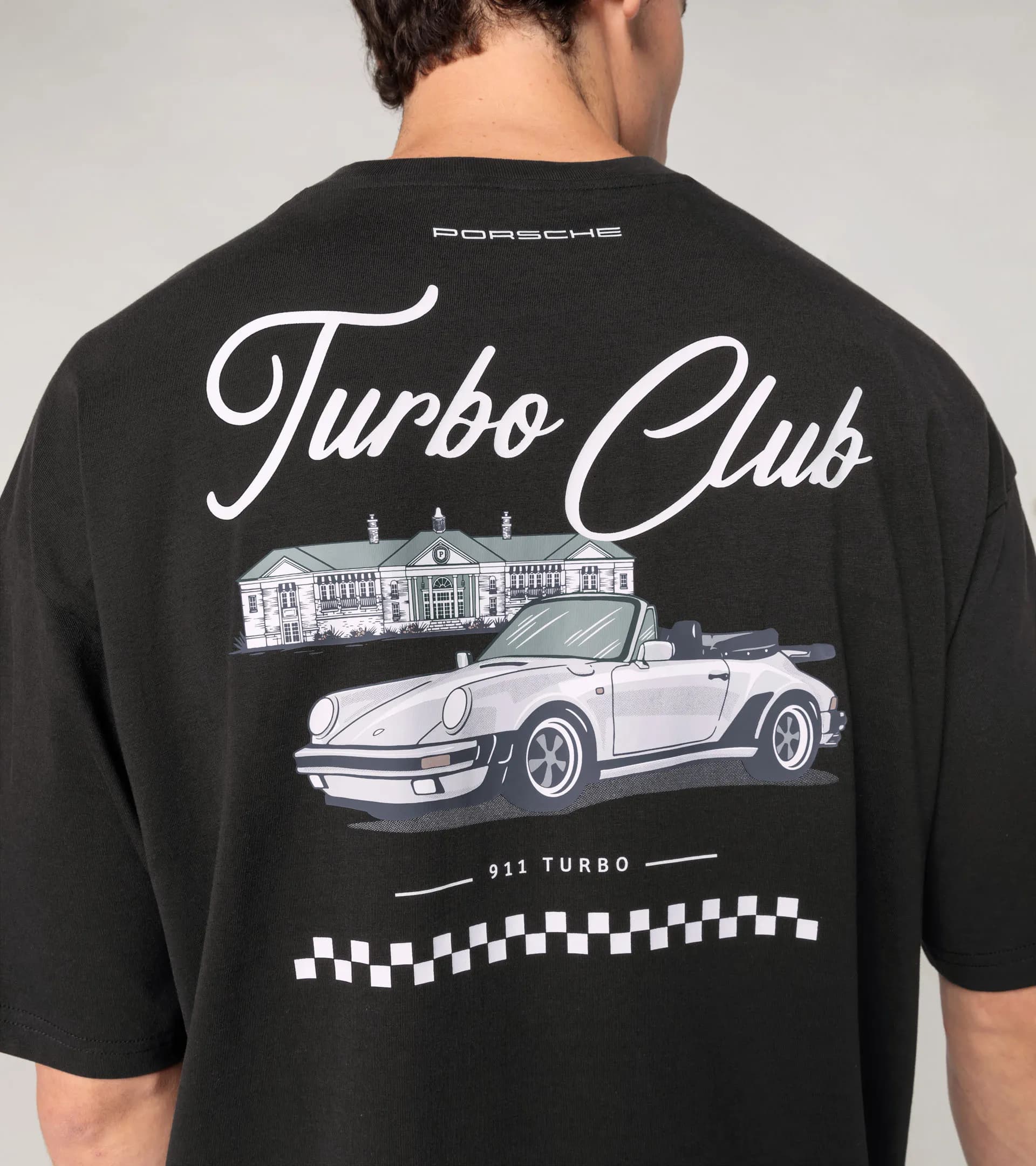 T-shirt Graphic imprimé noir Porsche Turbo Club au dos – Porsche Turbo  5