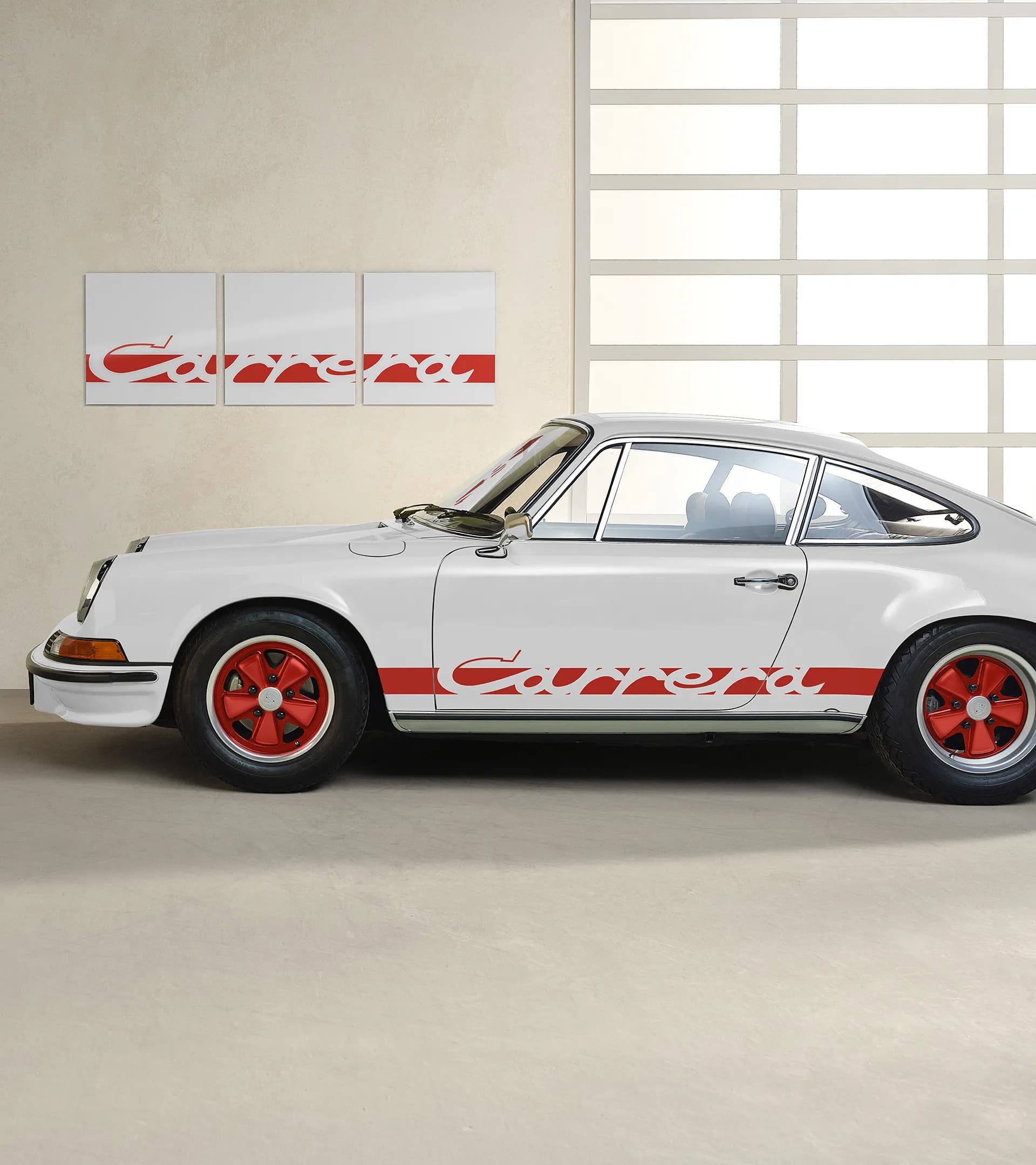 Porsche Wall Mural – Carrera Colour Collection, White & Red – Limited Edition  1