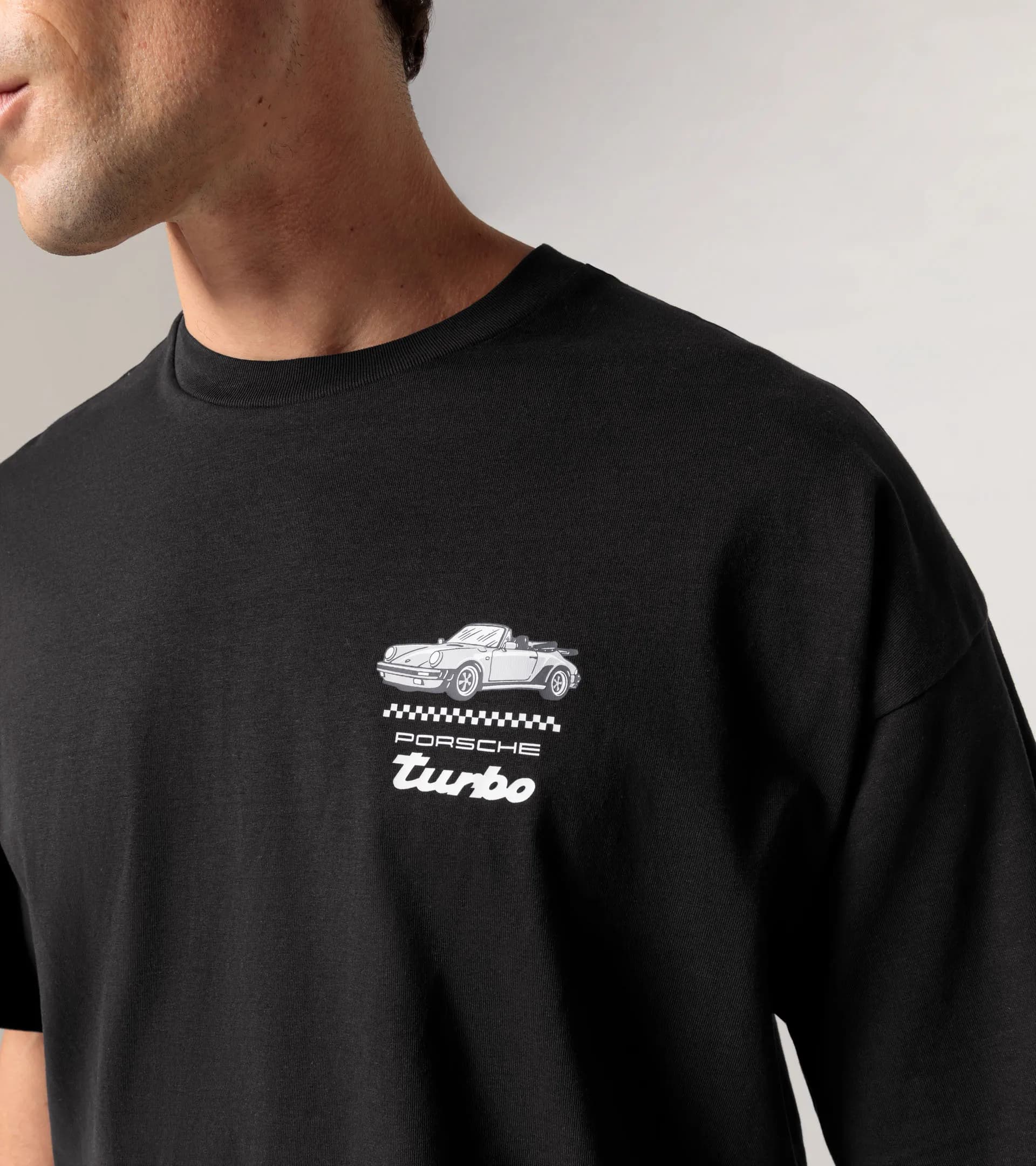 T-shirt Graphic imprimé noir Porsche Turbo Club au dos – Porsche Turbo  3