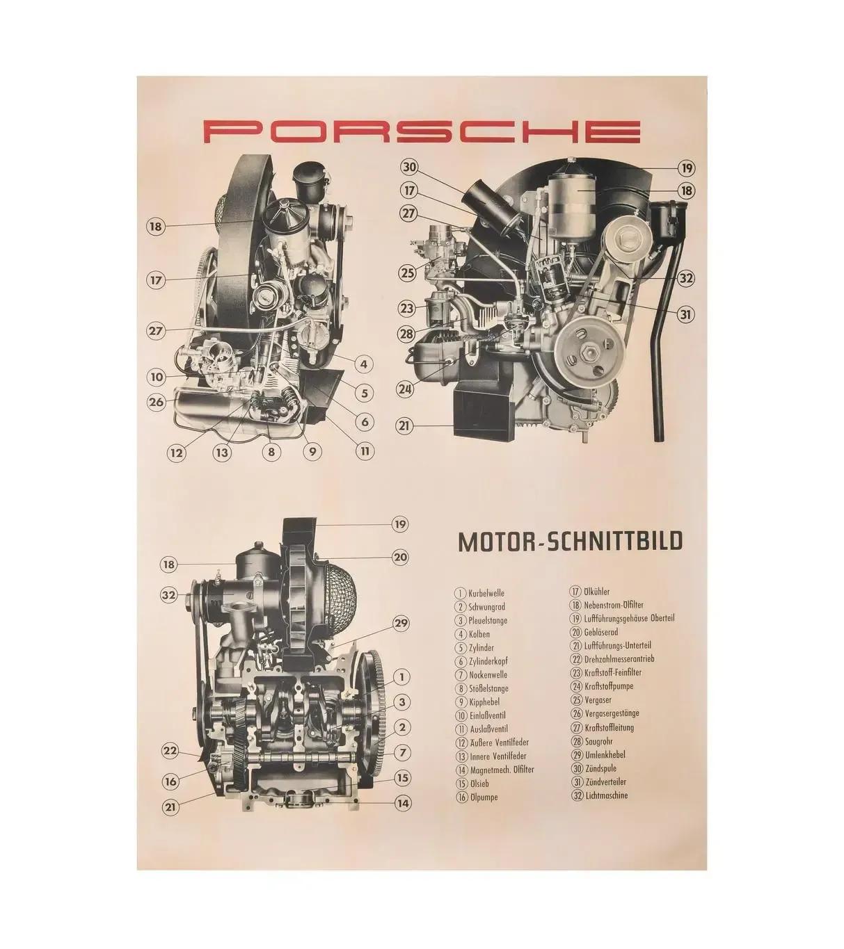 Cross-section of the Porsche 356 A engine  thumbnail 0