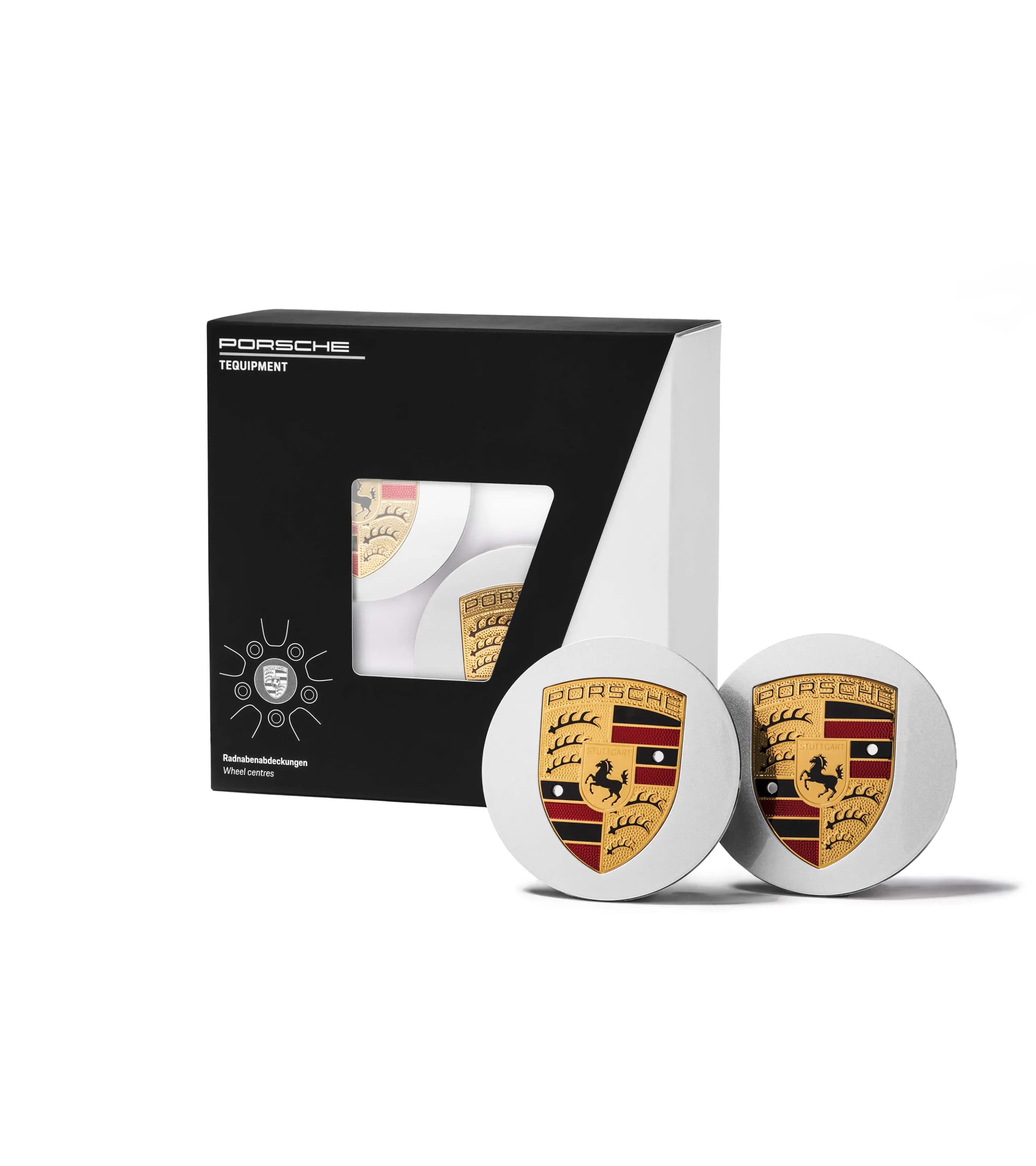 Enjoliveurs de roue Porsche avec écusson Porsche coloré 2