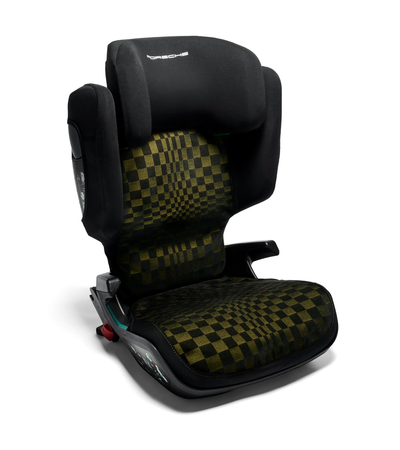 Pohodlný potah Porsche Junior Seat i-Size Heritage Pasha Black/Olive Neo