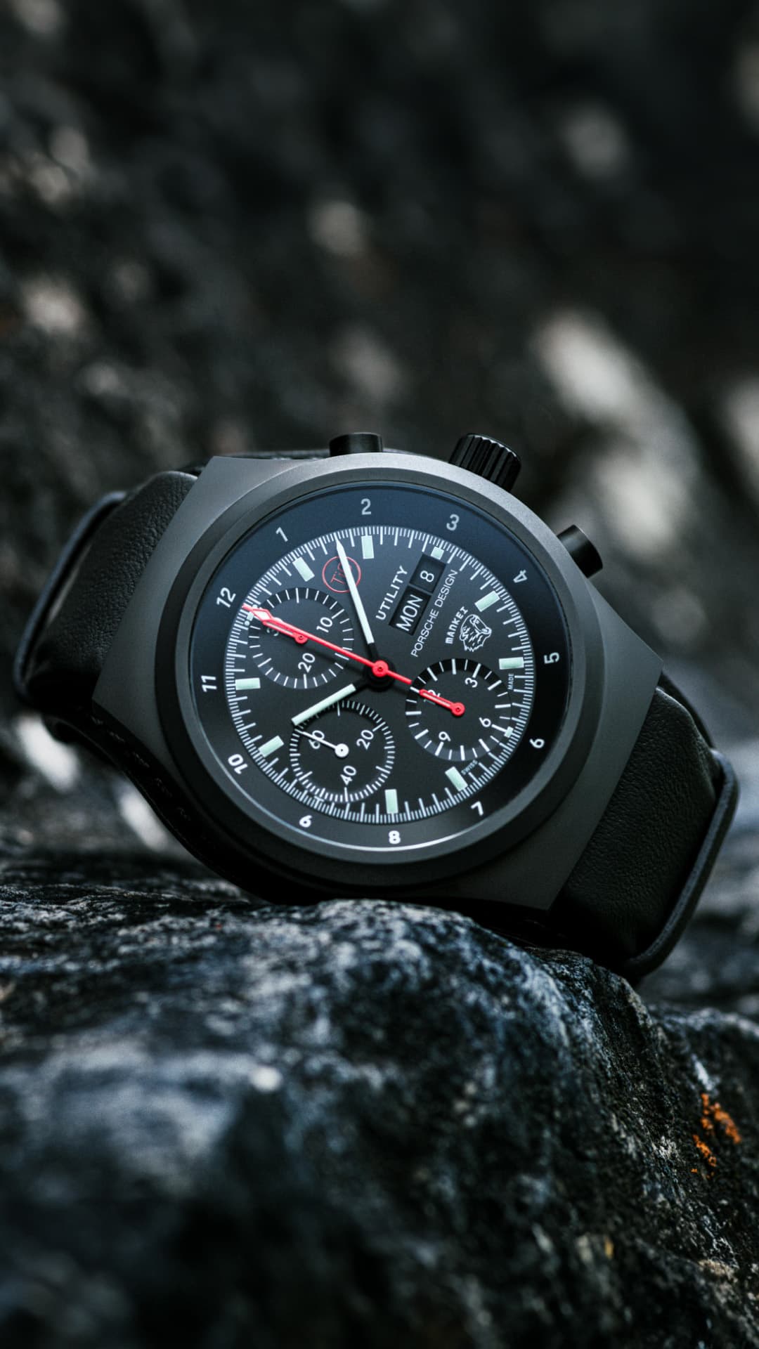 Pictured is the Chronograph 1 Utility Limited Edition Porsche wristwatch