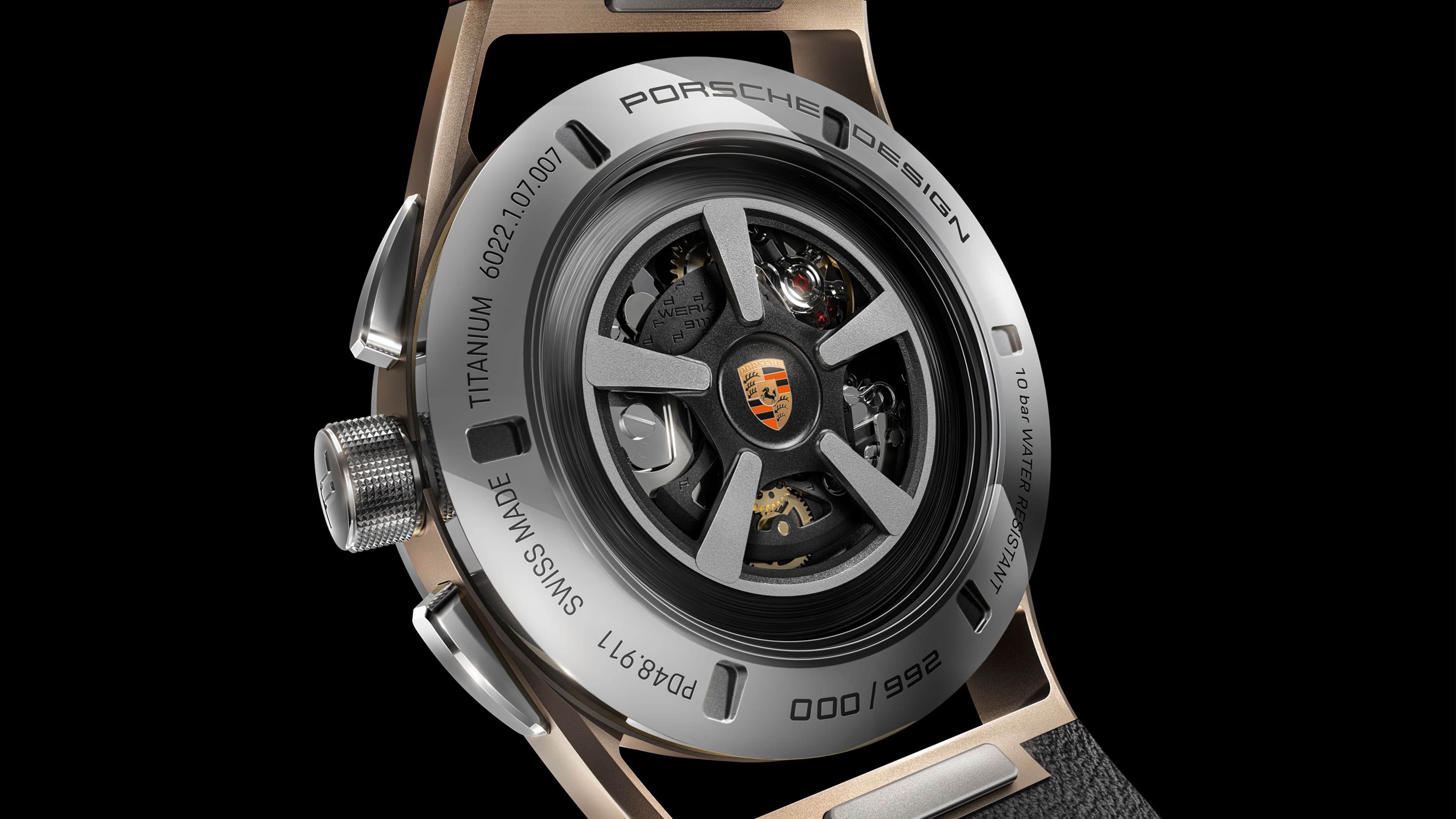 The Chronograph 911 Targa 4S Heritage Design Edition is shown from behind