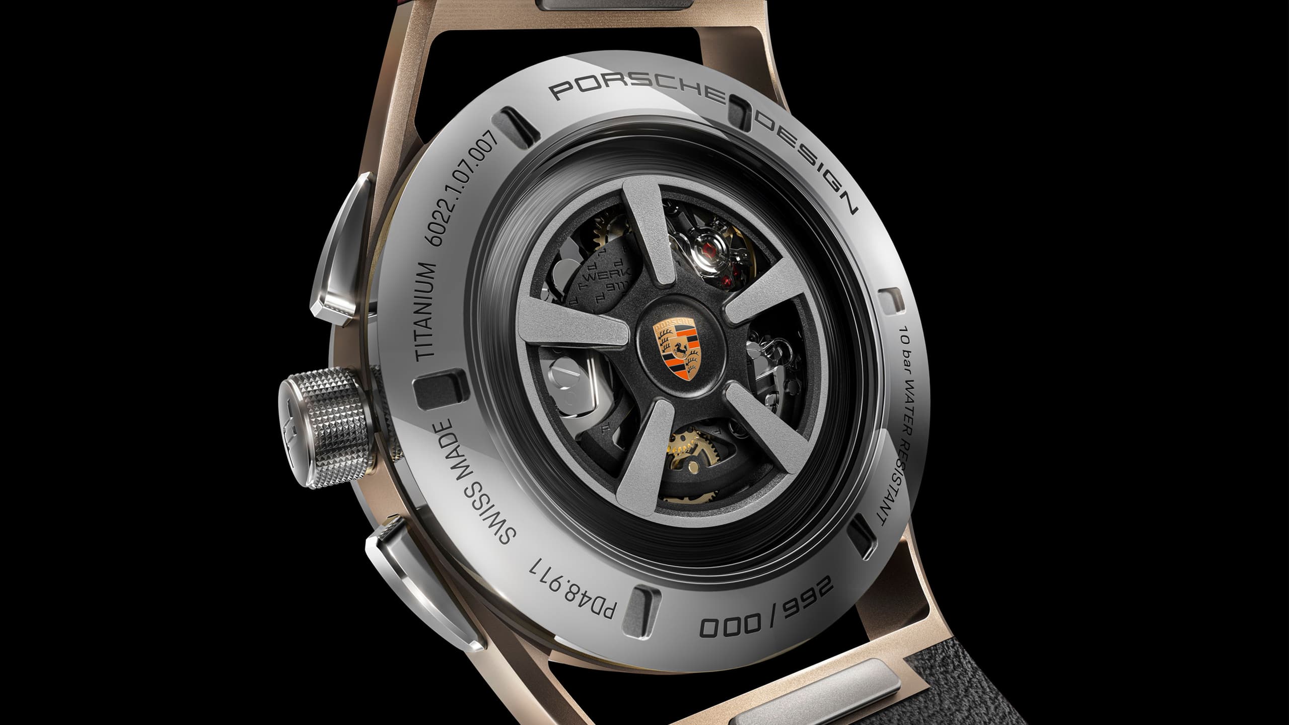 Chronograf 911 Targa 4S Heritage Design Edition widziany od tyłu