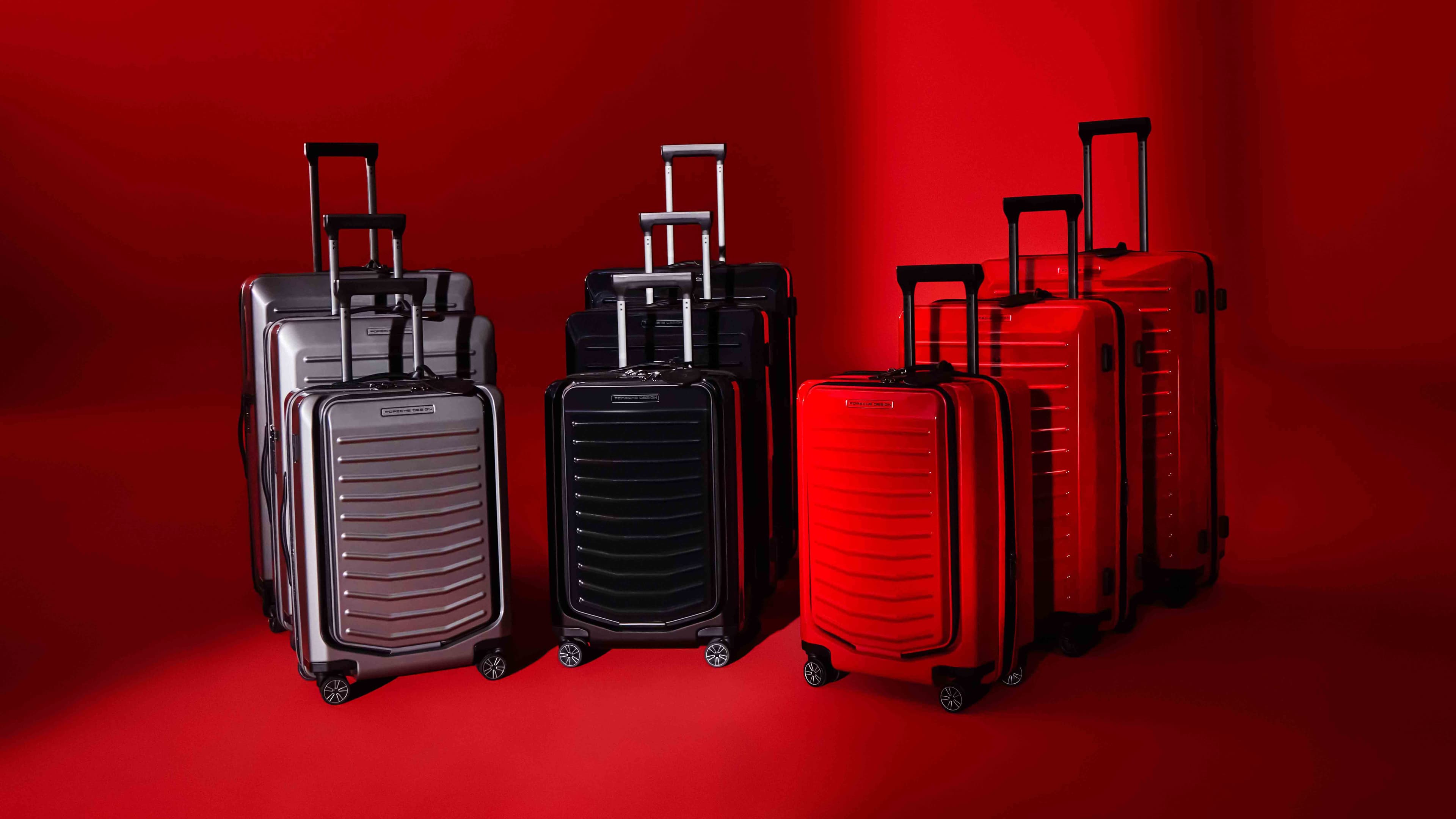 Overview of two suitcases from Porsche Design's new Facelift Collection.