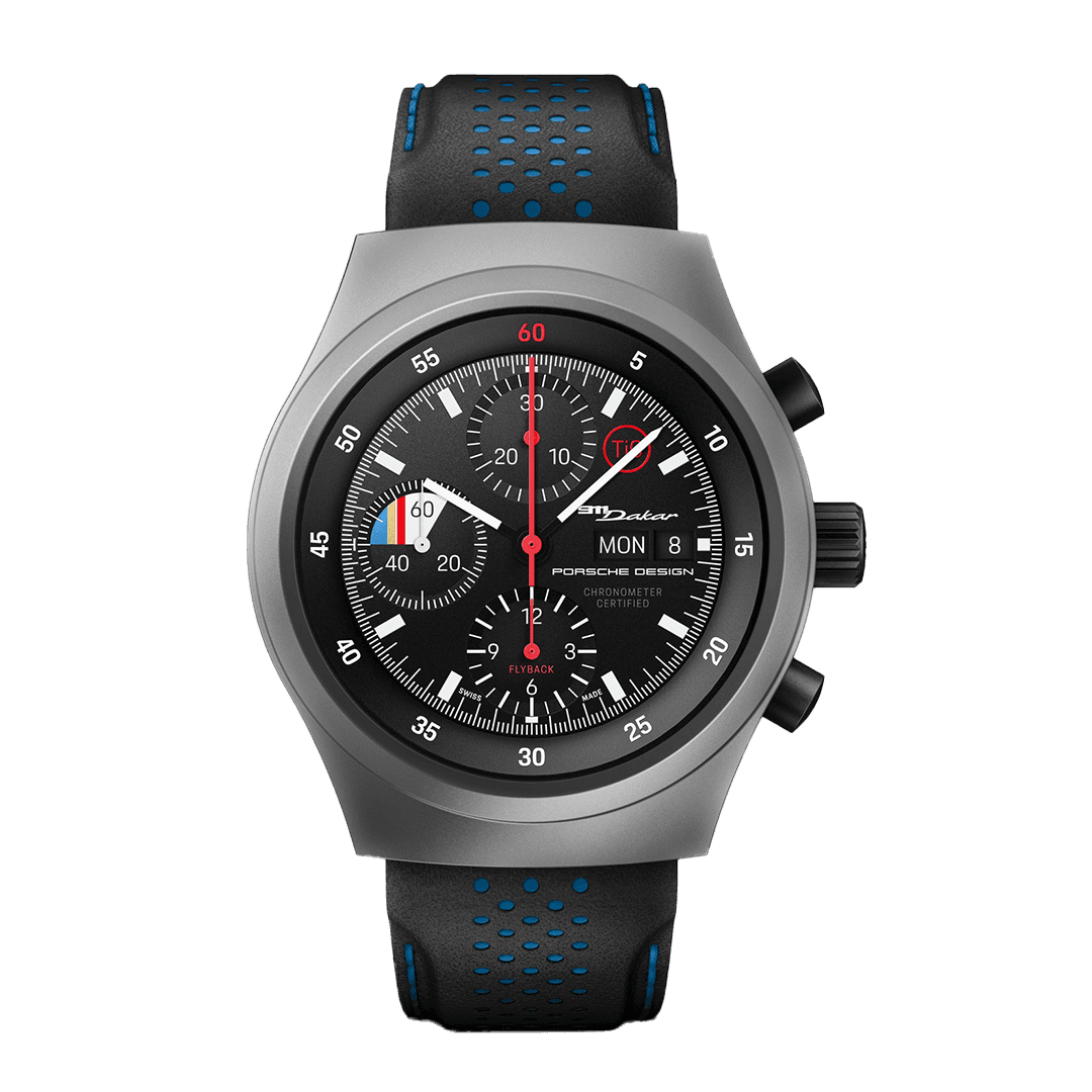 Zegarek na rękę Porsche Chronograph 1 – 911 Dakar / 911 Dakar Rallye Design na czarnym tle