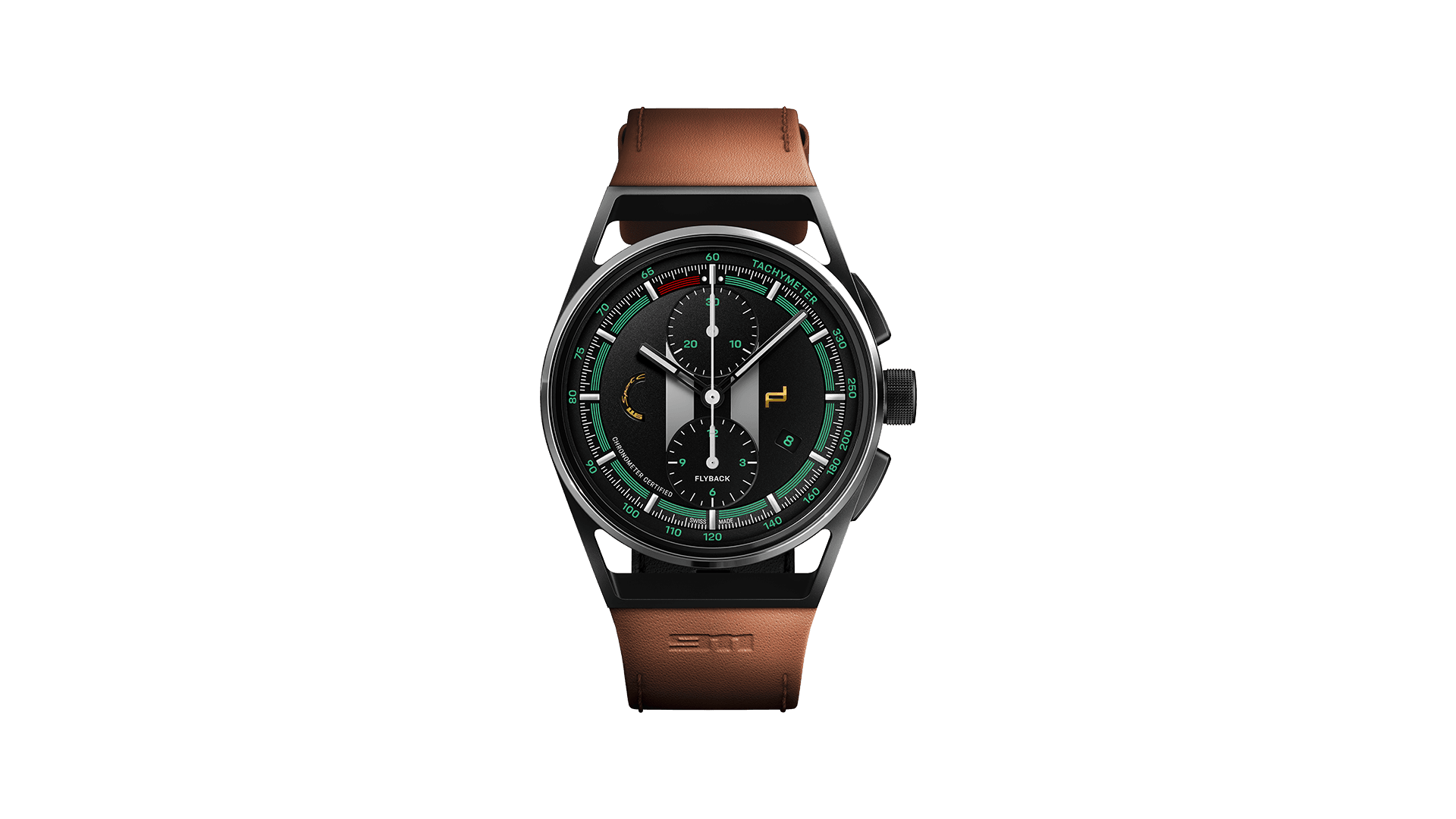 Pictured is the Chronograph 911 Sport Classic with brown leather strap