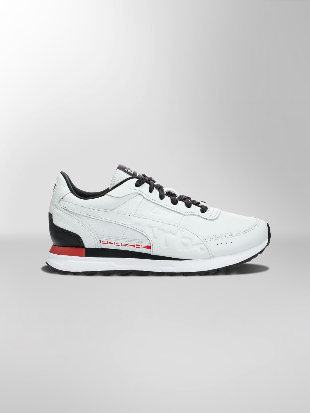 White colored sneaker on a white background