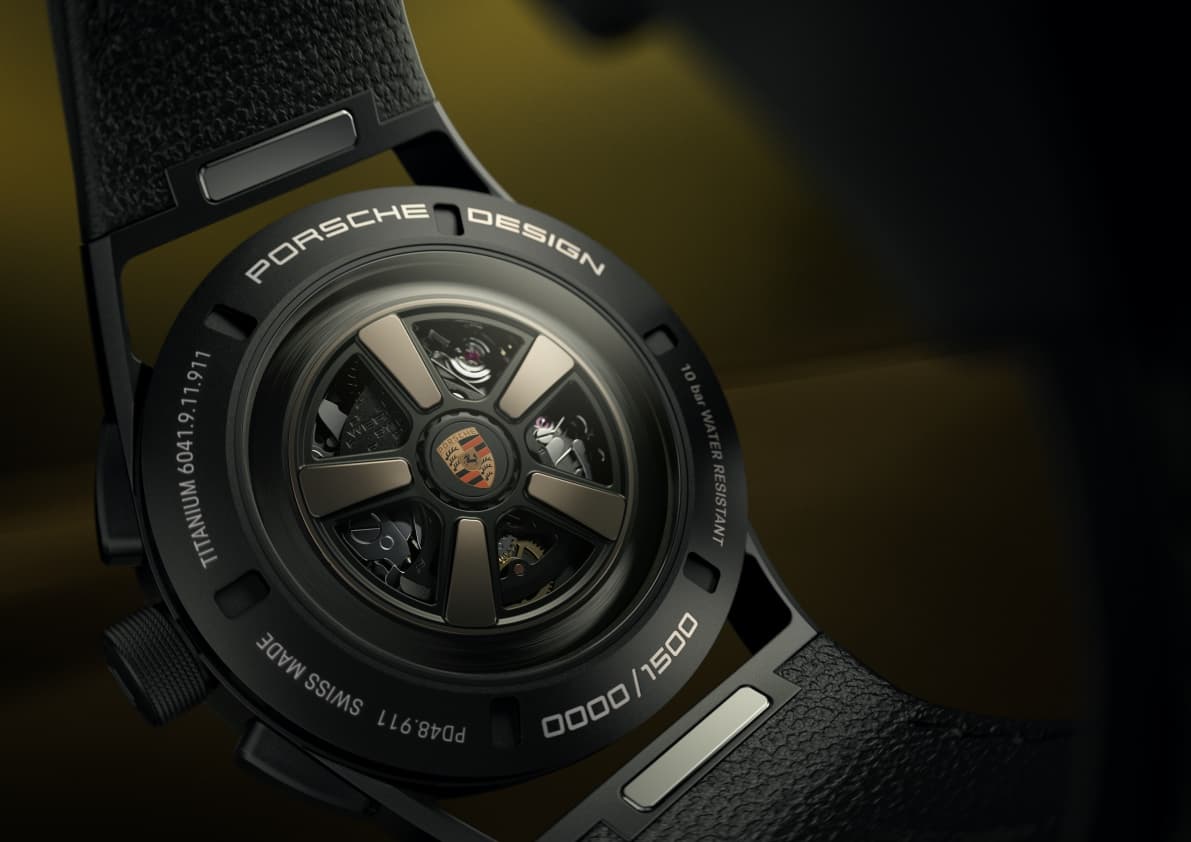 Close-up of the back of the Chronograph 911 Spirit 70