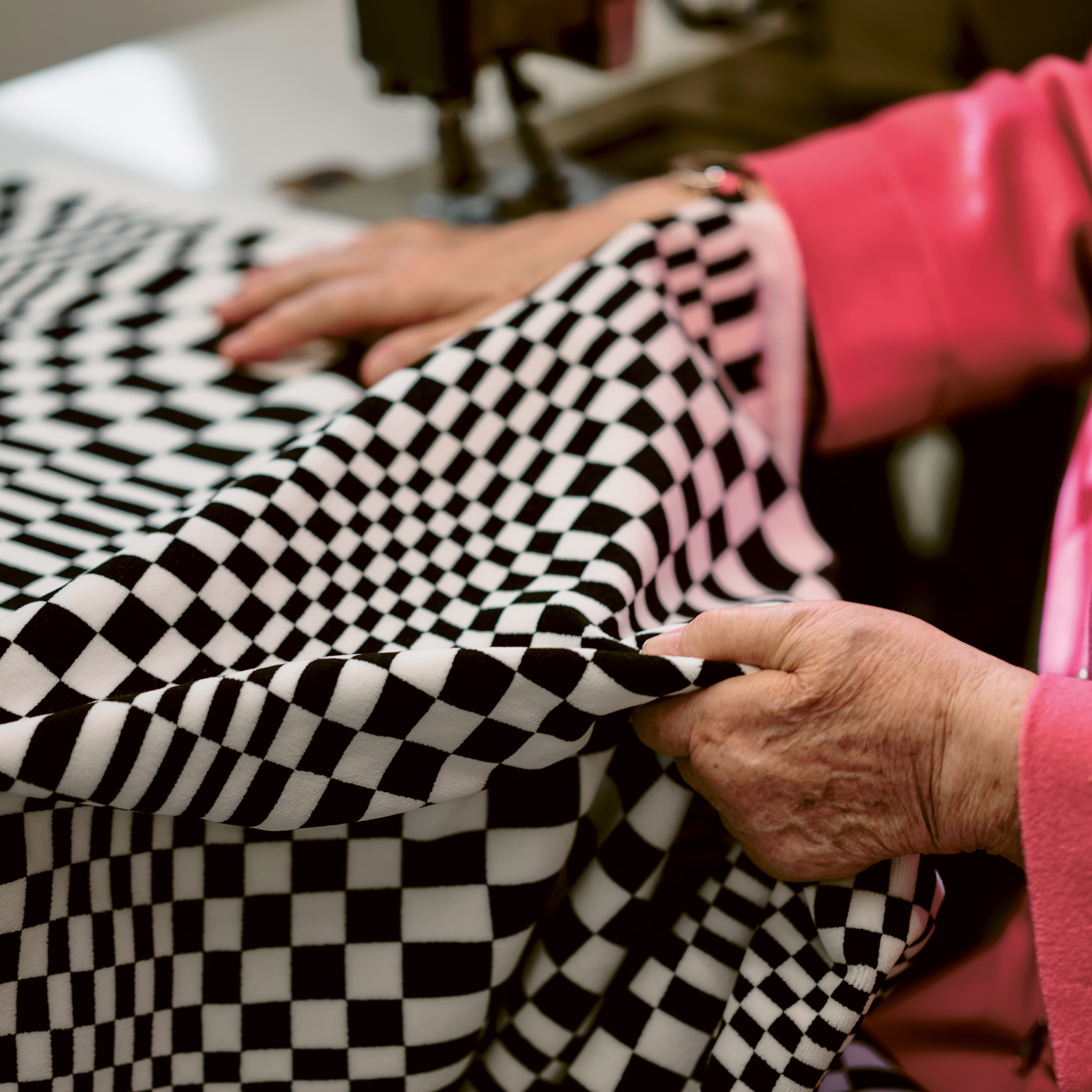 Closeup of a black and white pattern