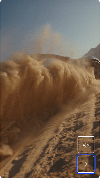 Car is driving through the sand
