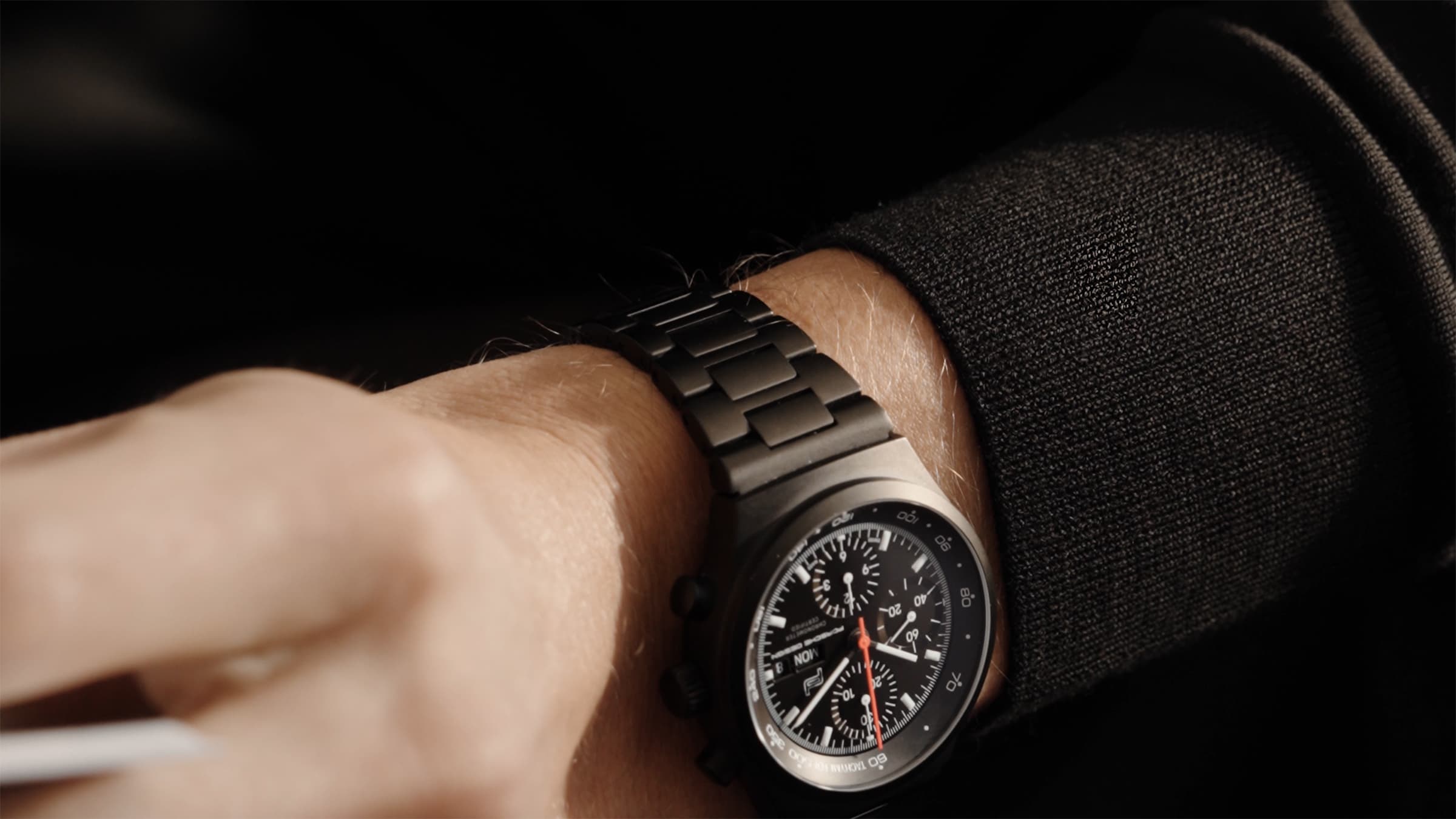Chronograph 1 - All Black Numbred Edition on mans wrist